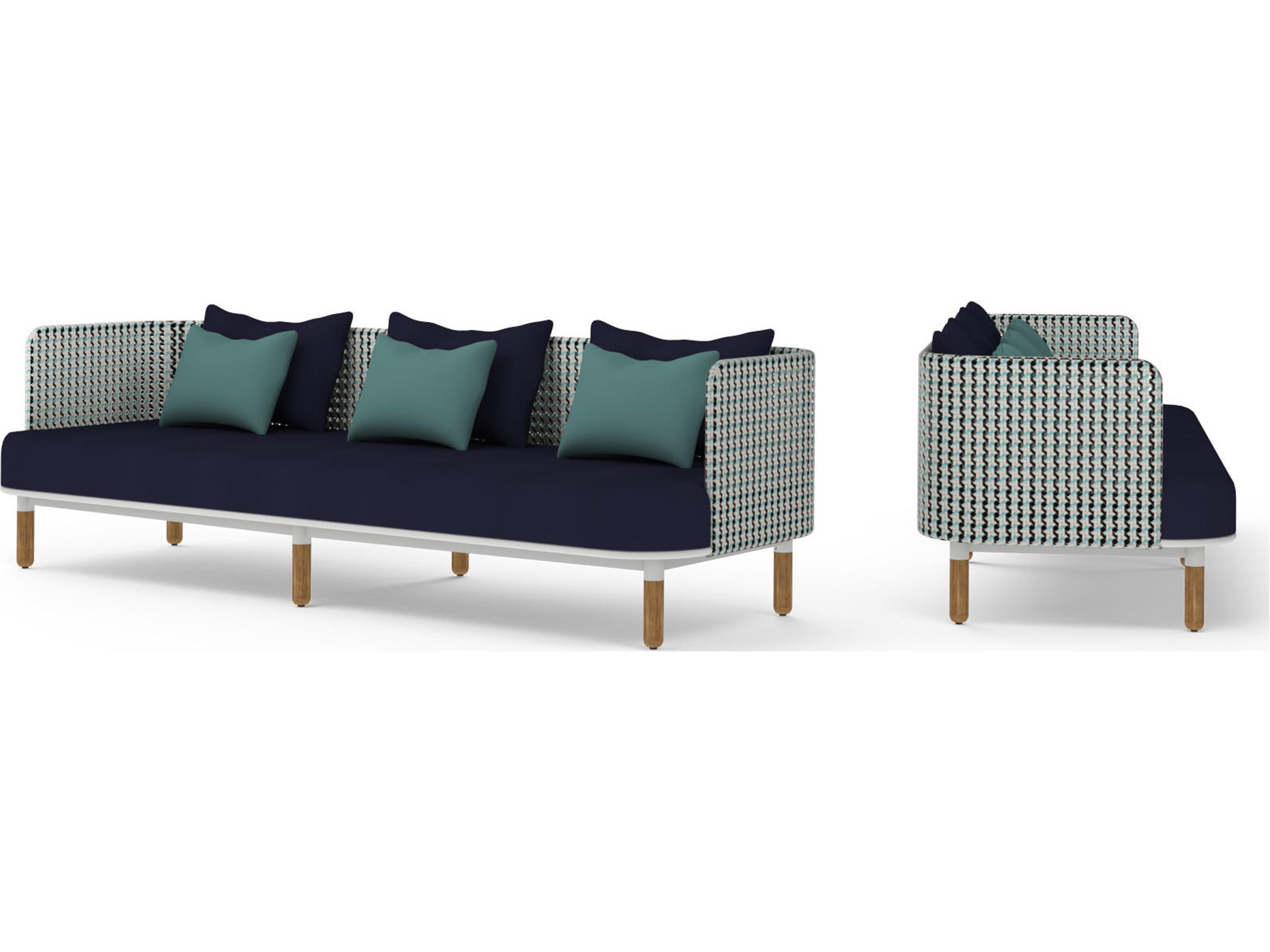 MamaGreen Daisy Mae Deep Seating Teak Wicker Outdoor Patio Sofa