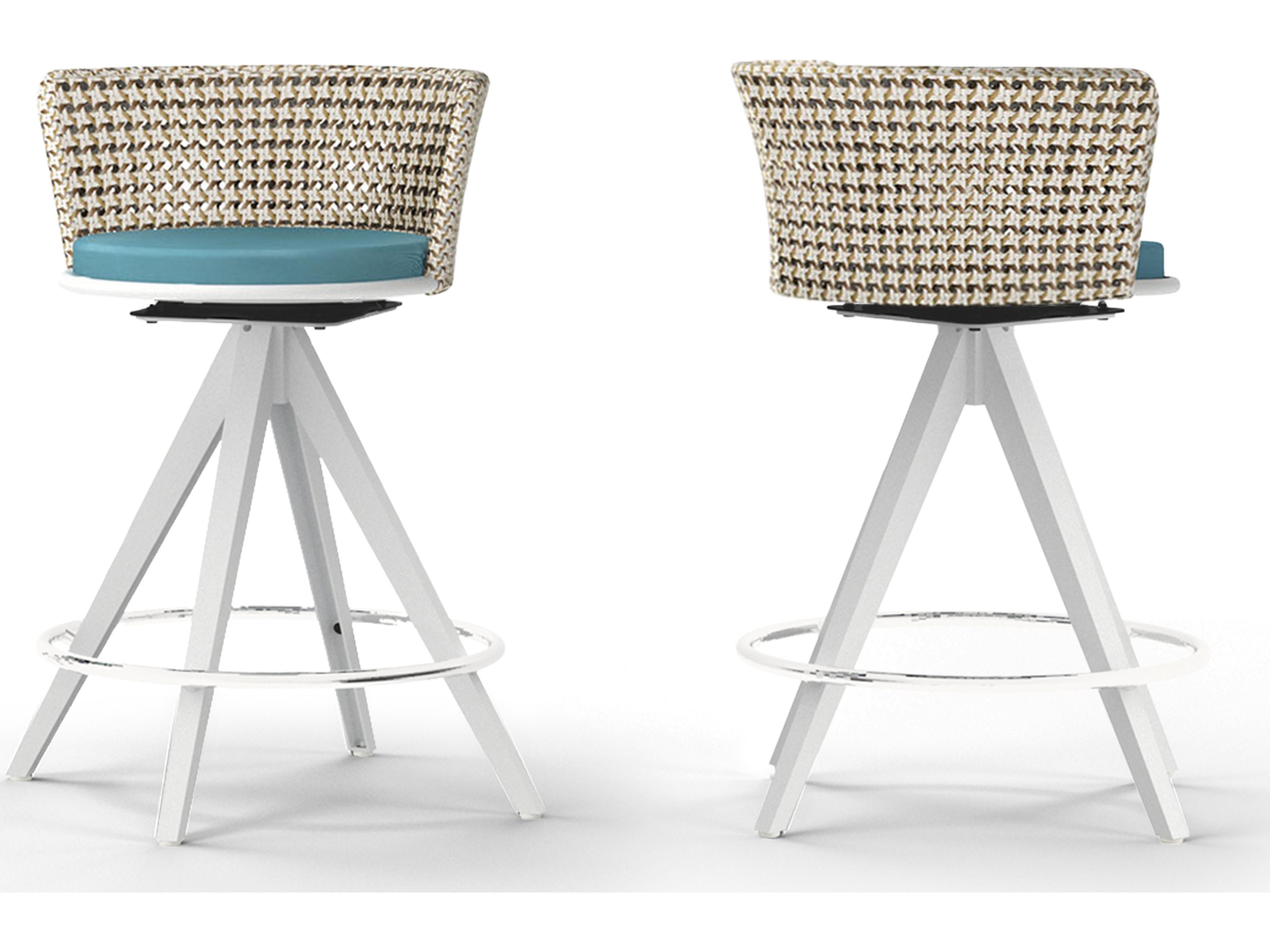 MamaGreen Daisy Mae Aluminum Wicker Swivel Outdoor Patio Counter Chair