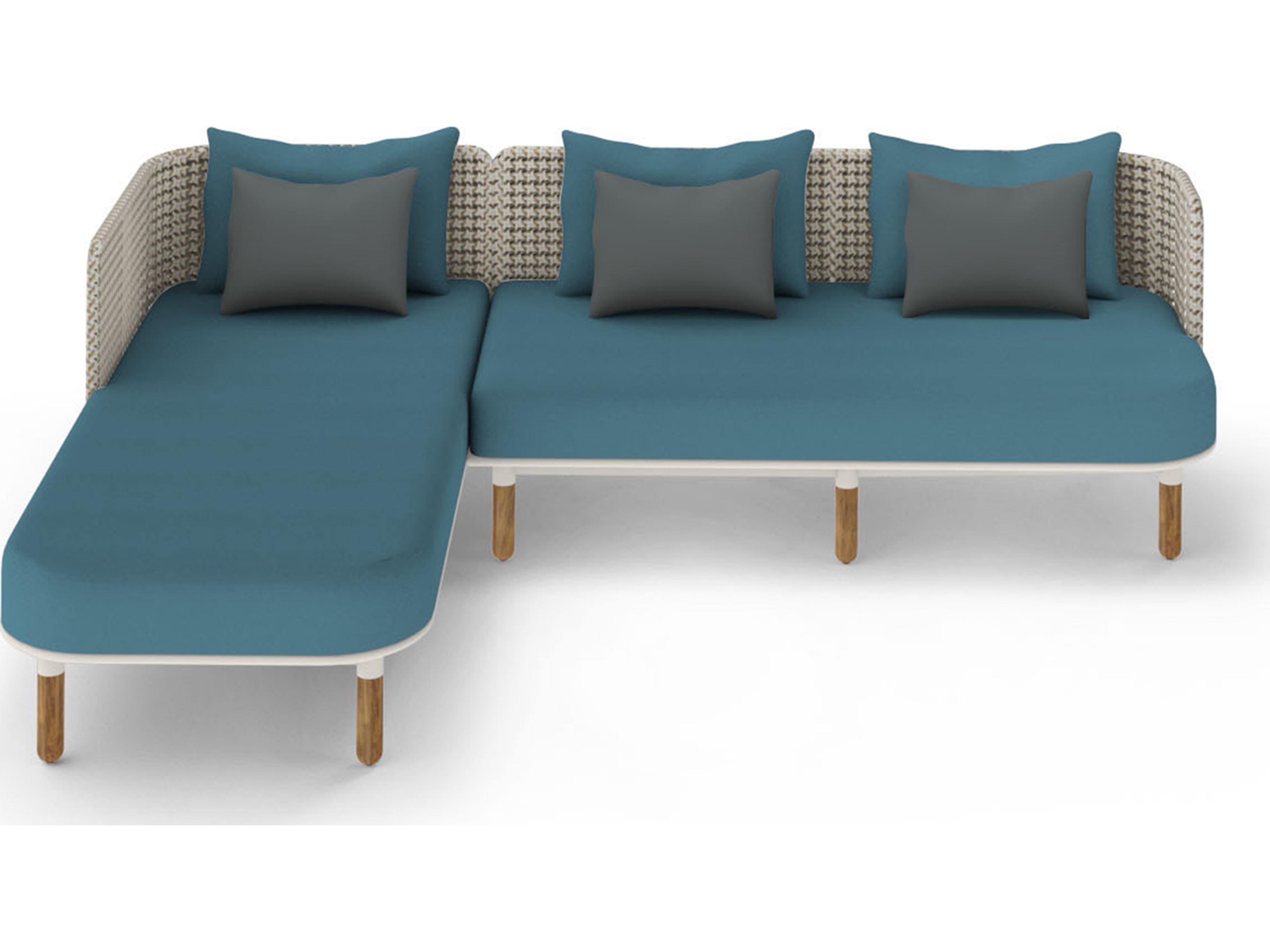 Mamagreen Daisy Mae Deep Seating Teak Wicker Sectional Patio Lounge Set