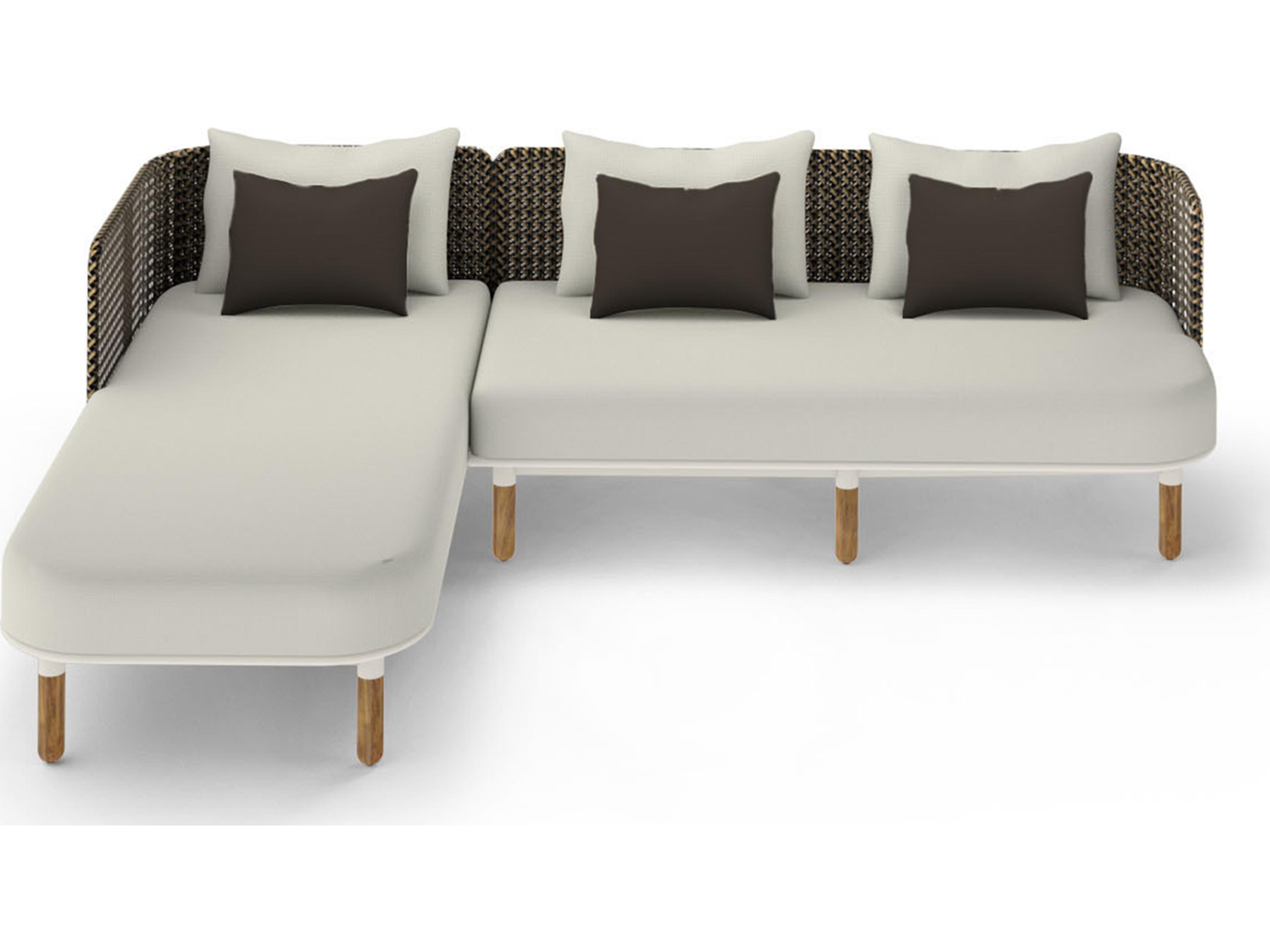 Mamagreen Daisy Mae Deep Seating Teak Wicker Sectional Patio Lounge Set