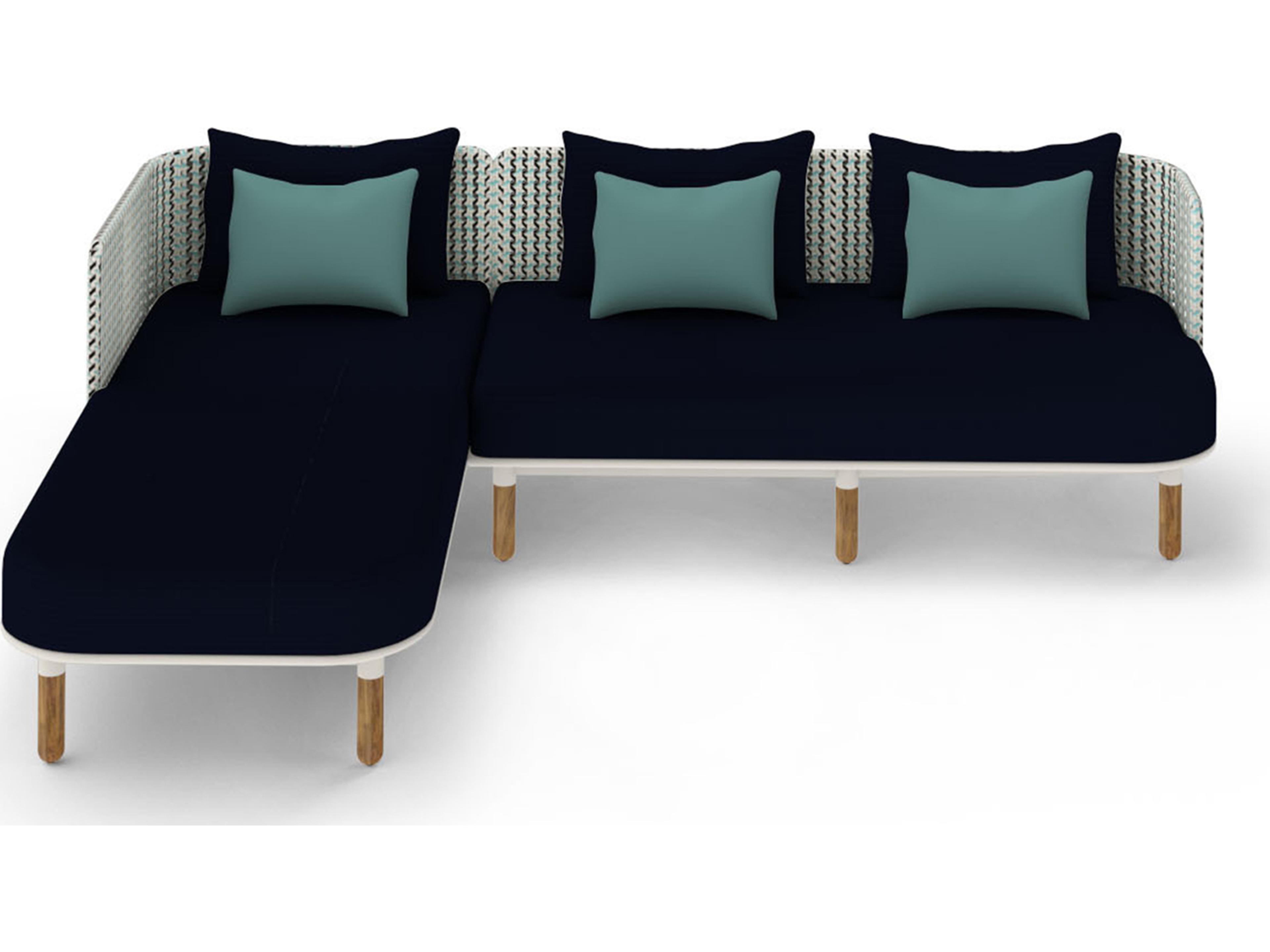 Mamagreen Daisy Mae Deep Seating Teak Wicker Sectional Patio Lounge Set