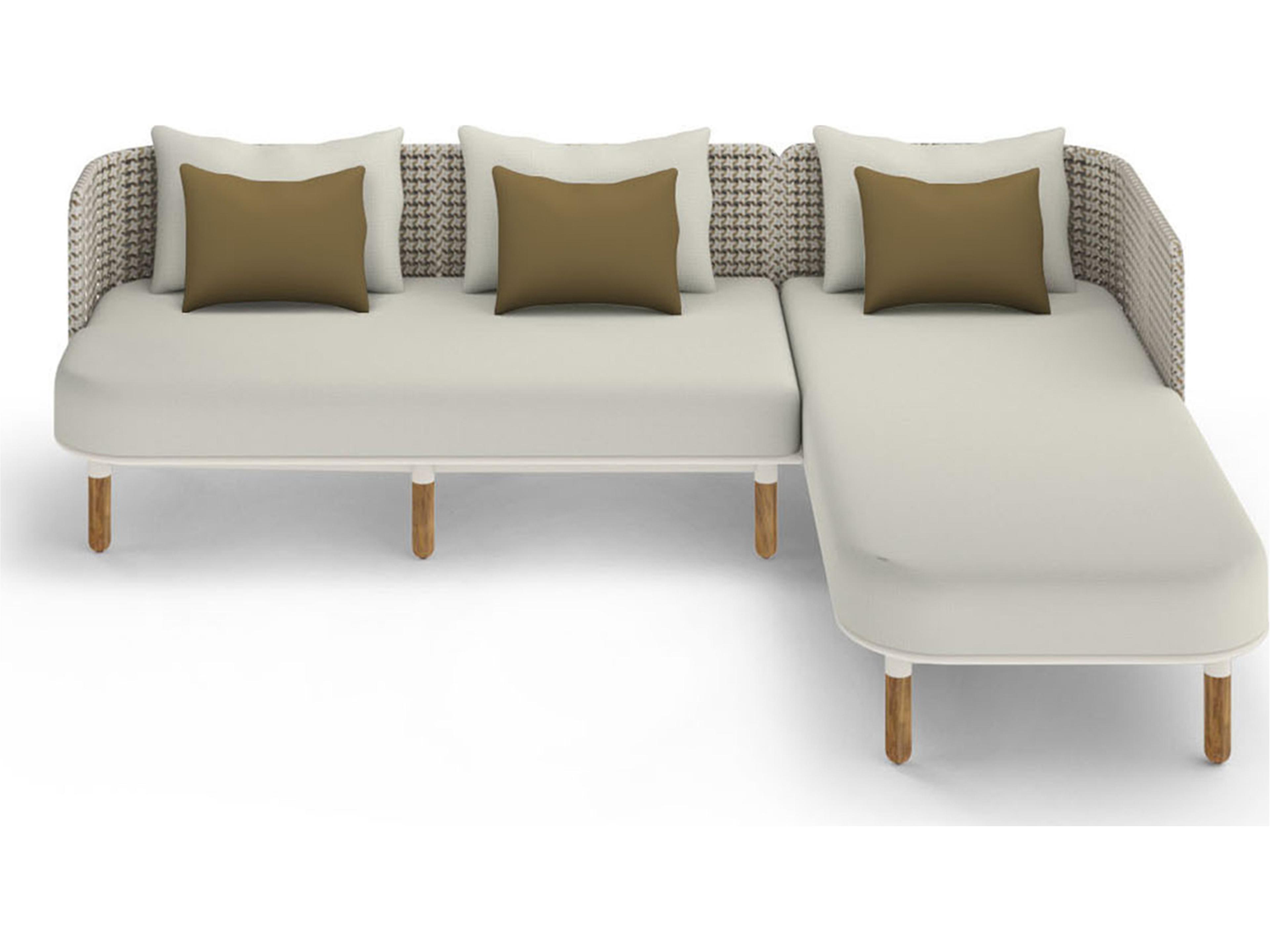 MamaGreen Daisy Mae Deep Seating Teak Wicker Sectional Outdoor Lounge Set