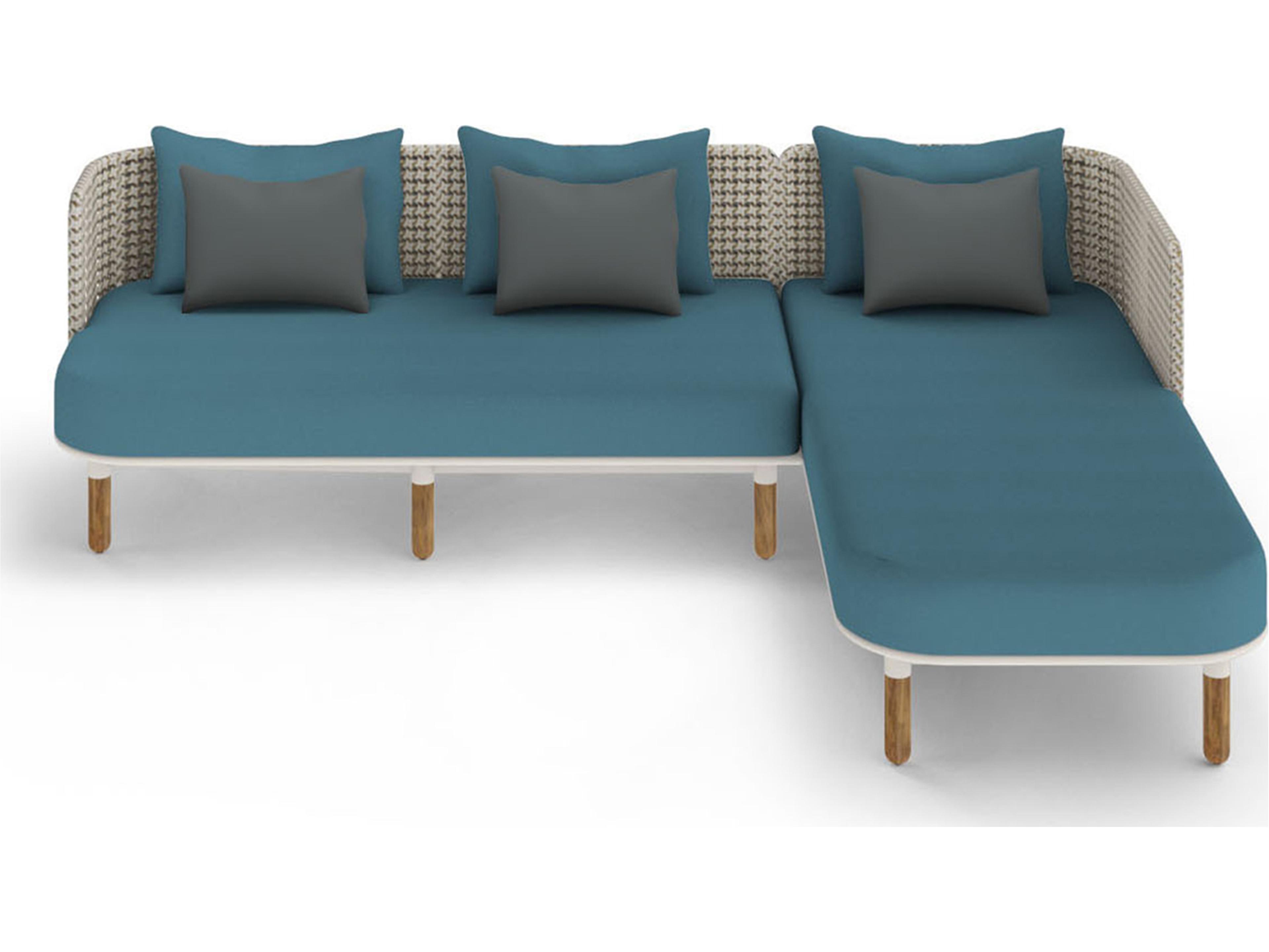 MamaGreen Daisy Mae Deep Seating Teak Wicker Sectional Outdoor Lounge Set