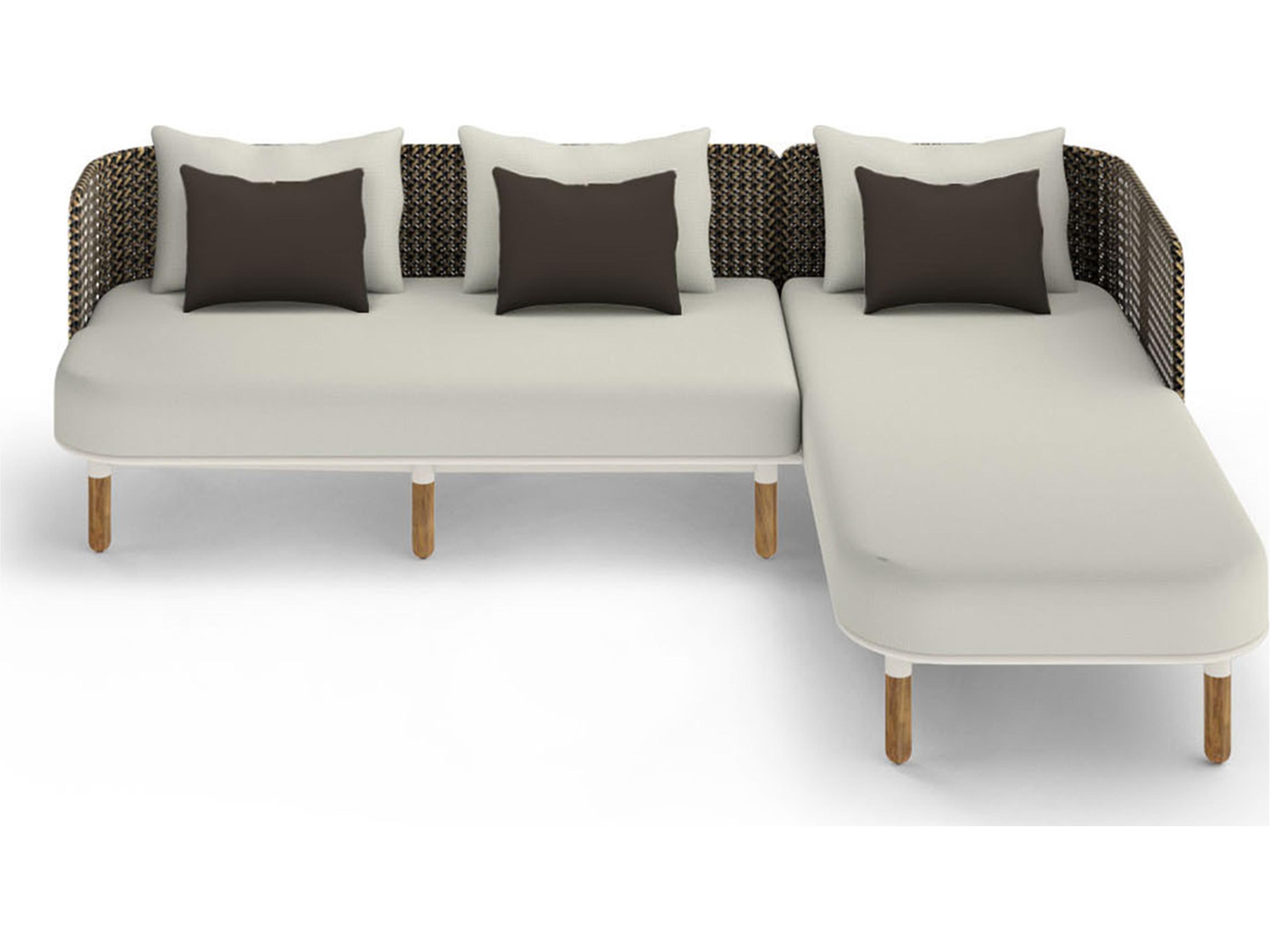 MamaGreen Daisy Mae Deep Seating Teak Wicker Sectional Outdoor Lounge Set