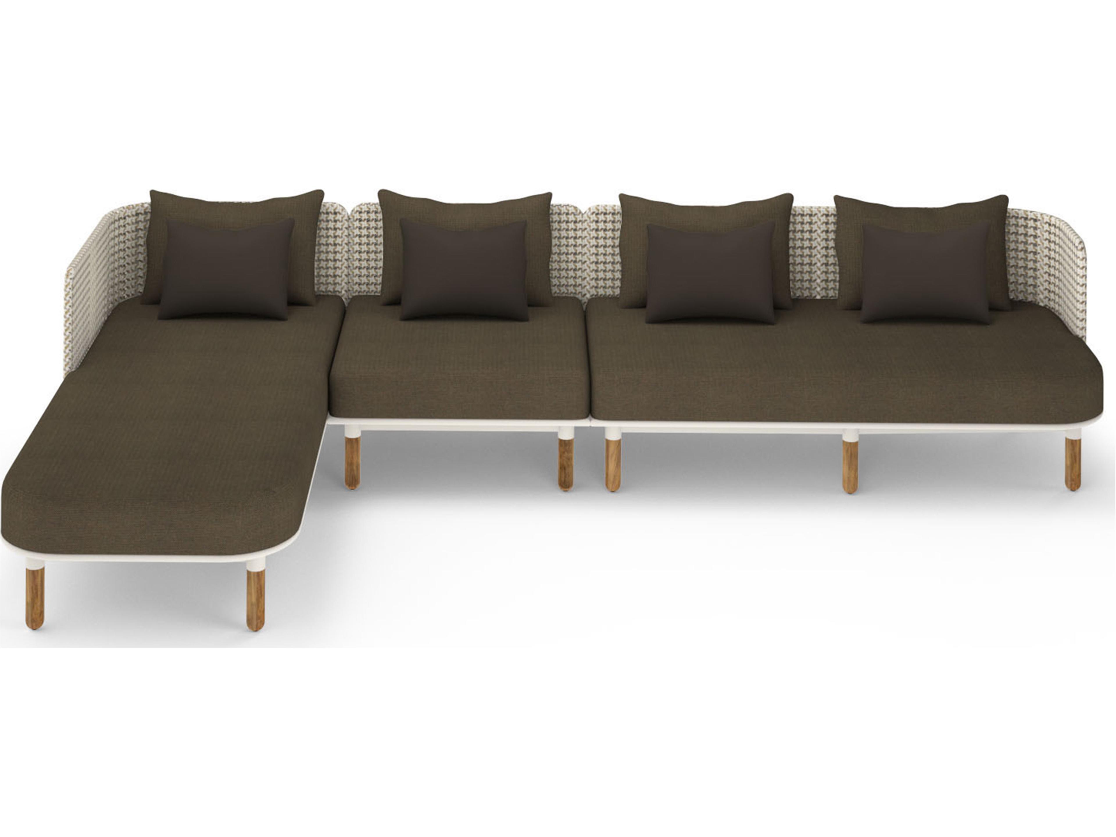 MamaGreen Daisy Mae Deep Seating Teak Wicker Sectional Outdoor Patio Lounge Set