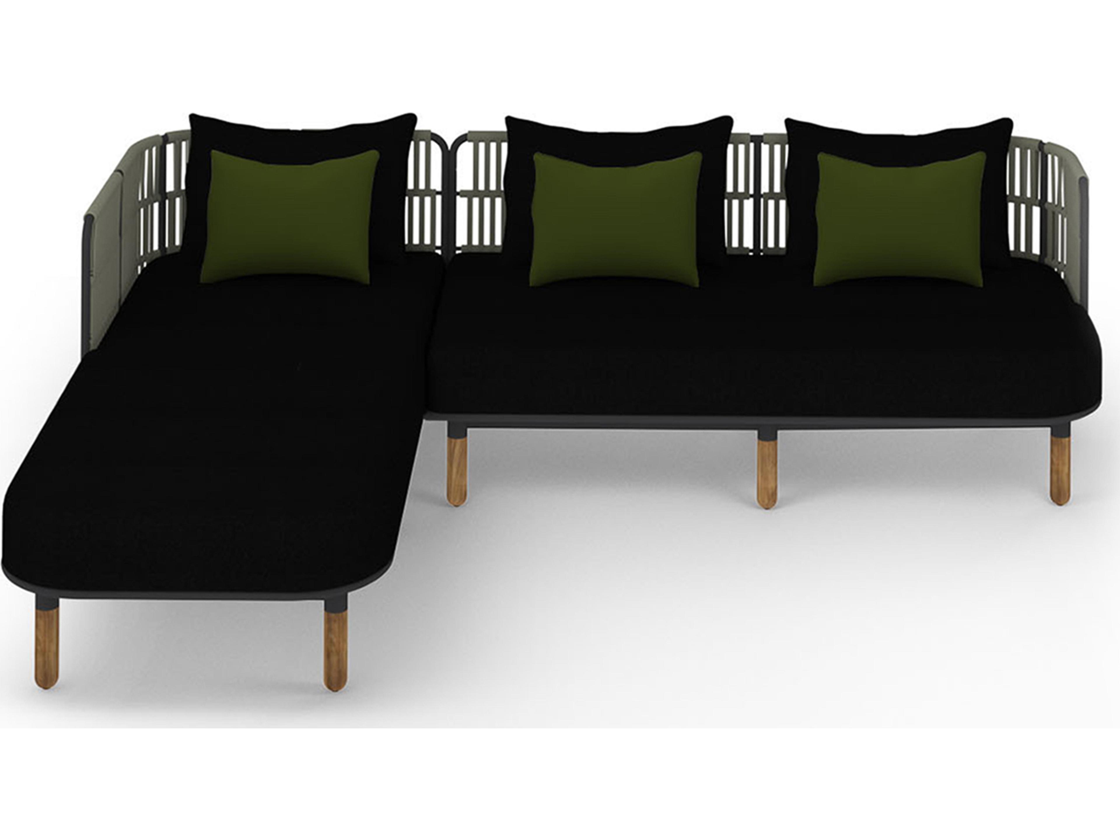 MamaGreen Daisy Rae Deep Seating Teak Rope Sectional Patio Lounge Set