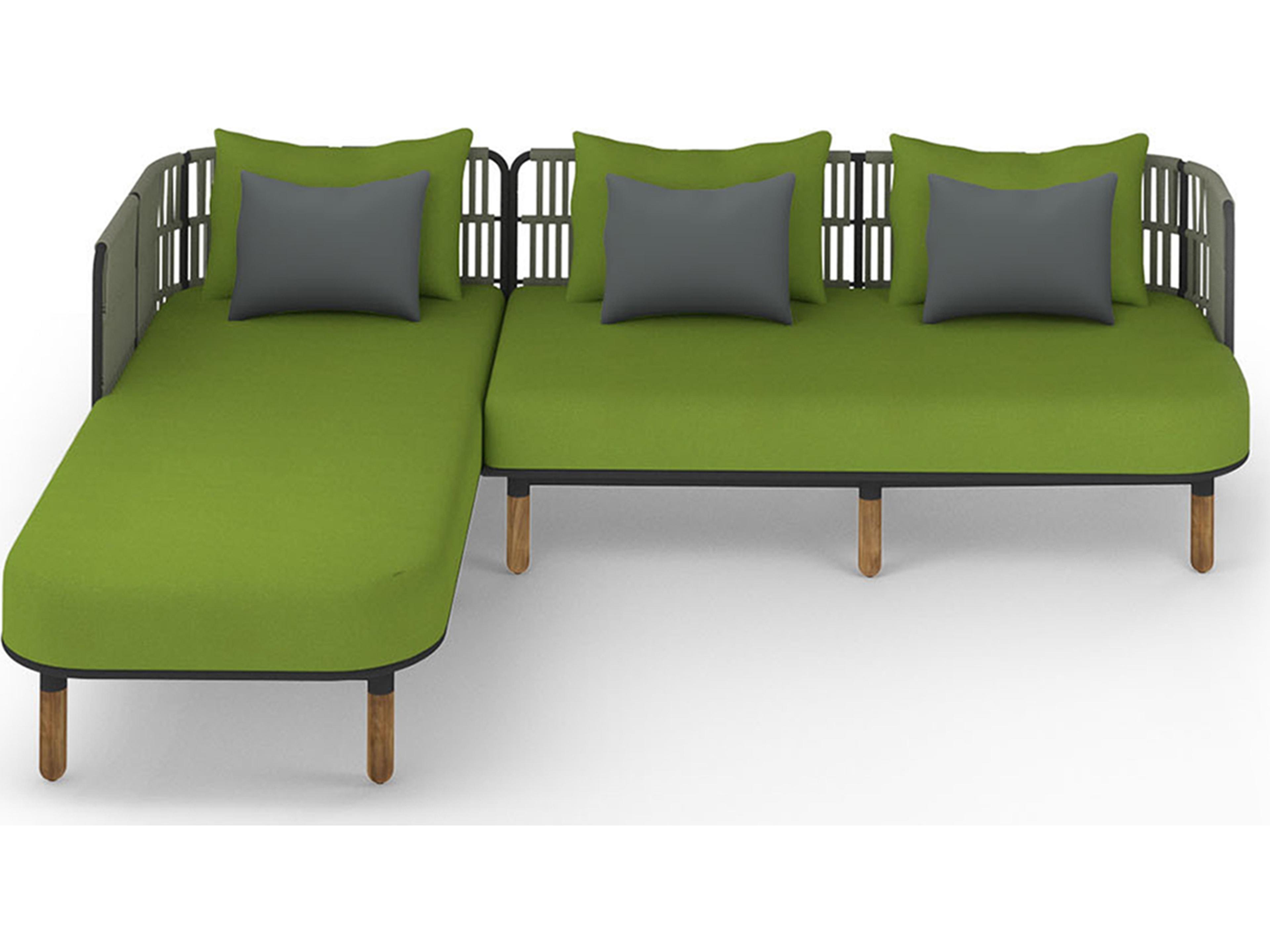 MamaGreen Daisy Rae Deep Seating Teak Rope Sectional Patio Lounge Set