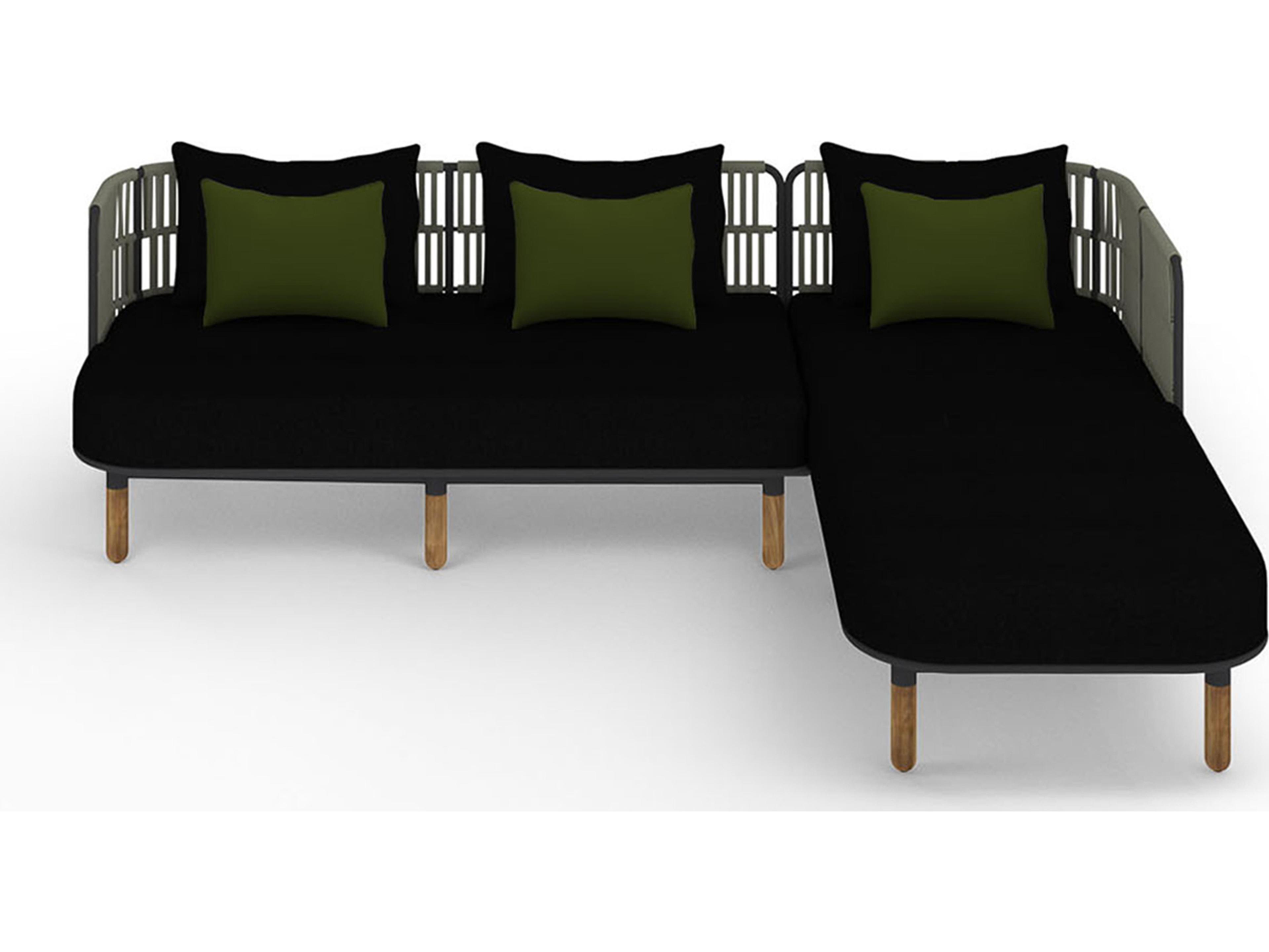 MamaGreen Daisy Rae Deep Seating Teak Rope Sectional Outdoor Lounge Set