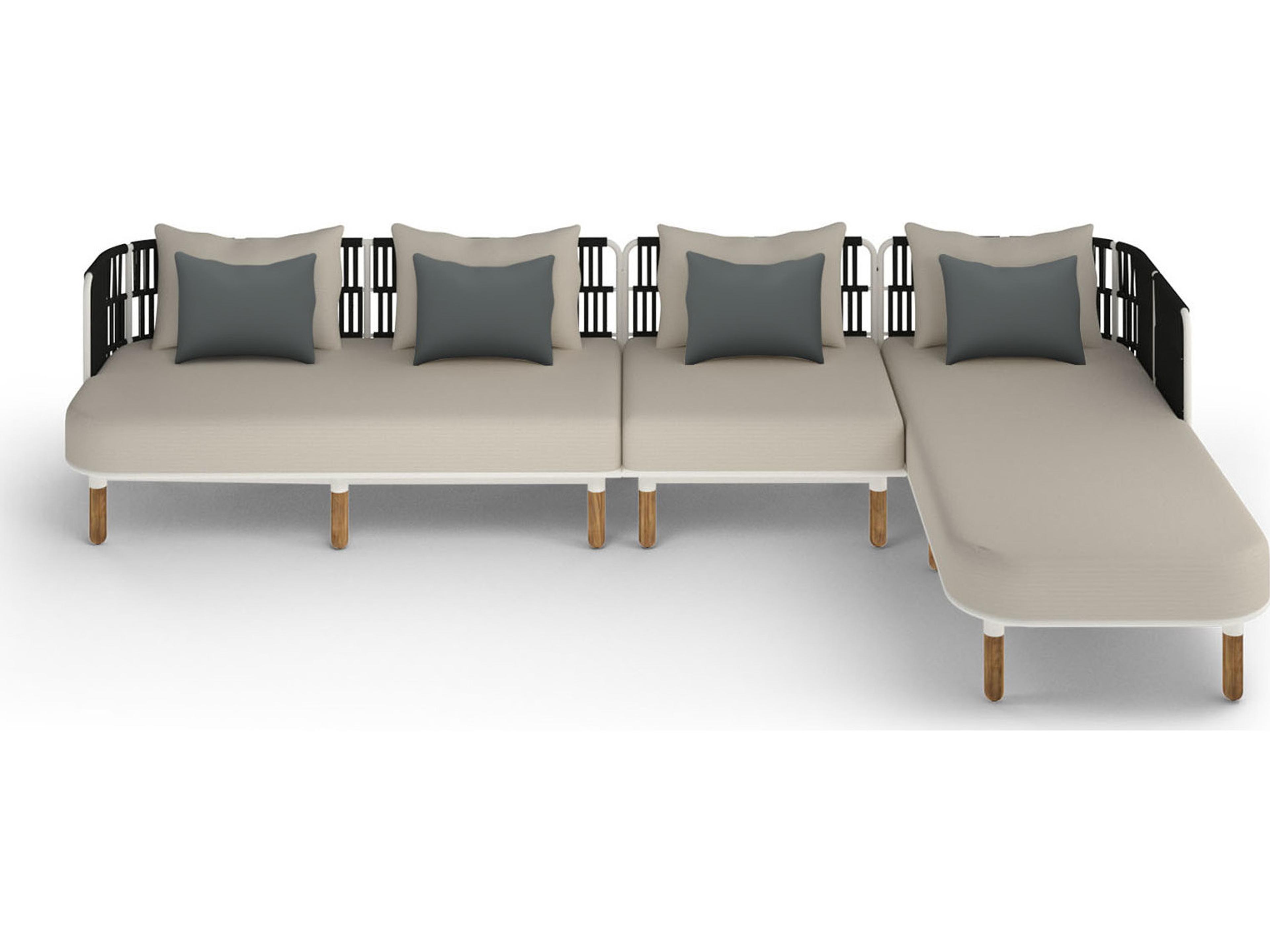 MamaGreen Daisy Rae Deep Seating Teak Rope Sectional Patio Lounge Set