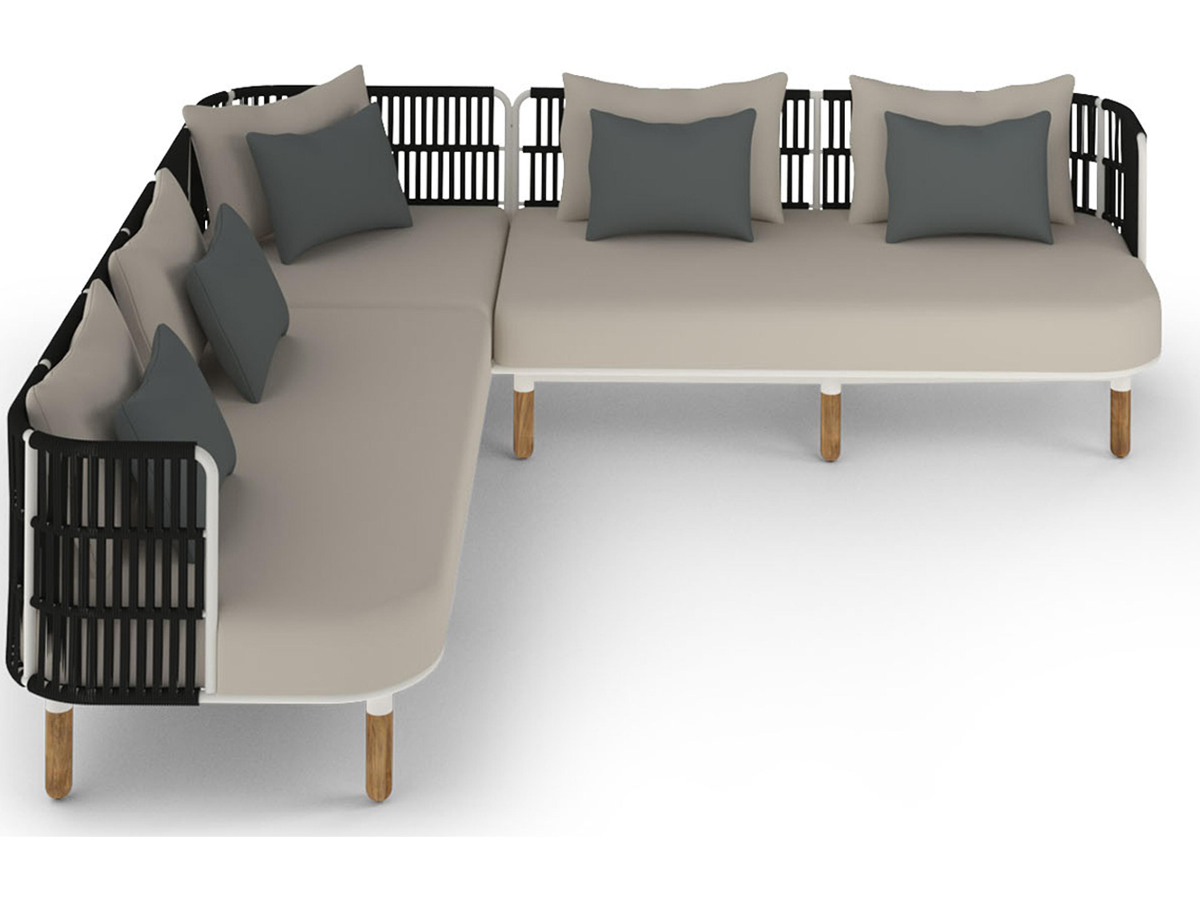 MamaGreen Daisy Rae Deep Seating Teak Rope Sectional Outdoor Lounge Set