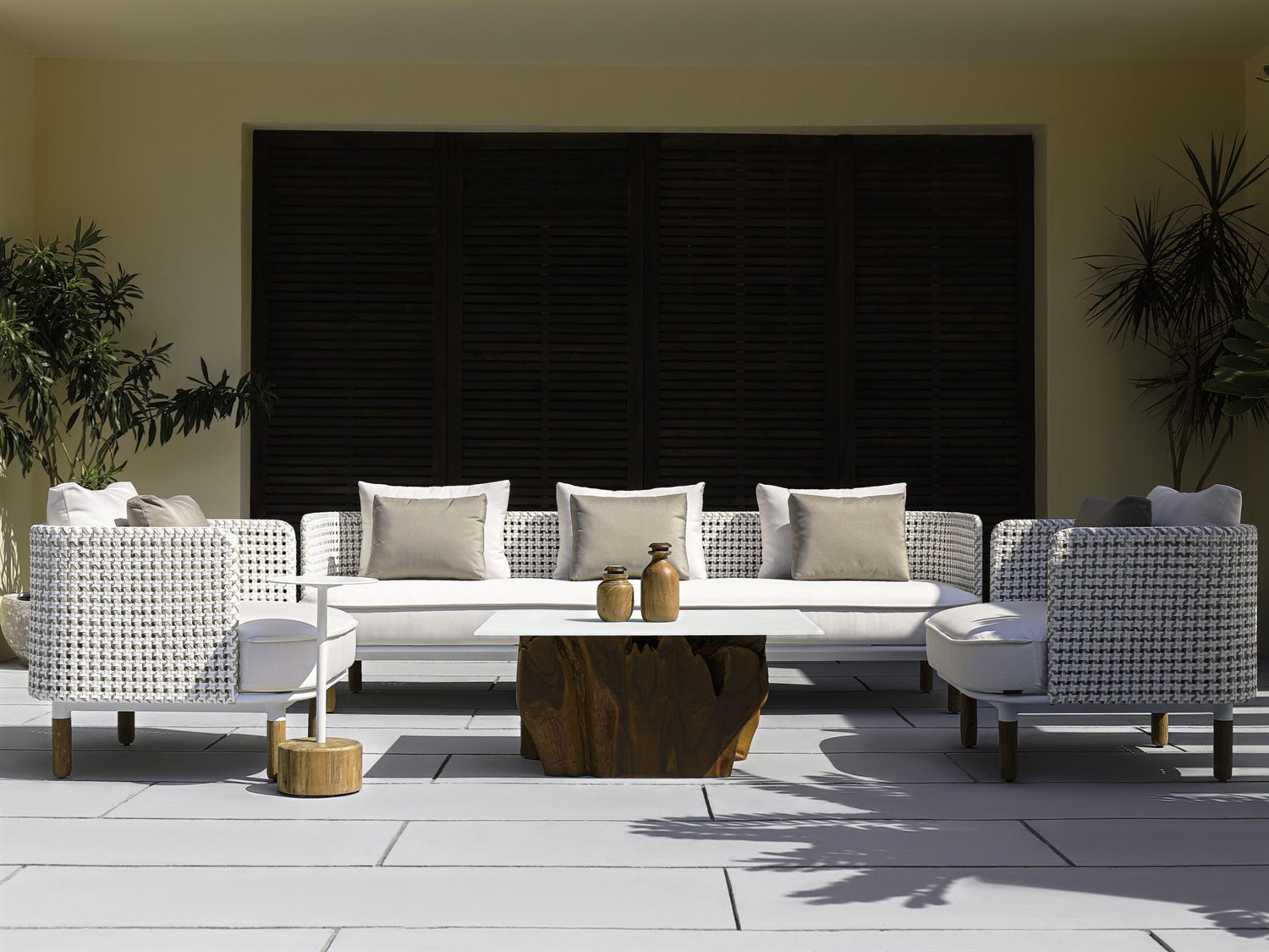 MamaGreen Daisy Mae Deep Seating Teak Wicker Outdoor Patio Lounge Set