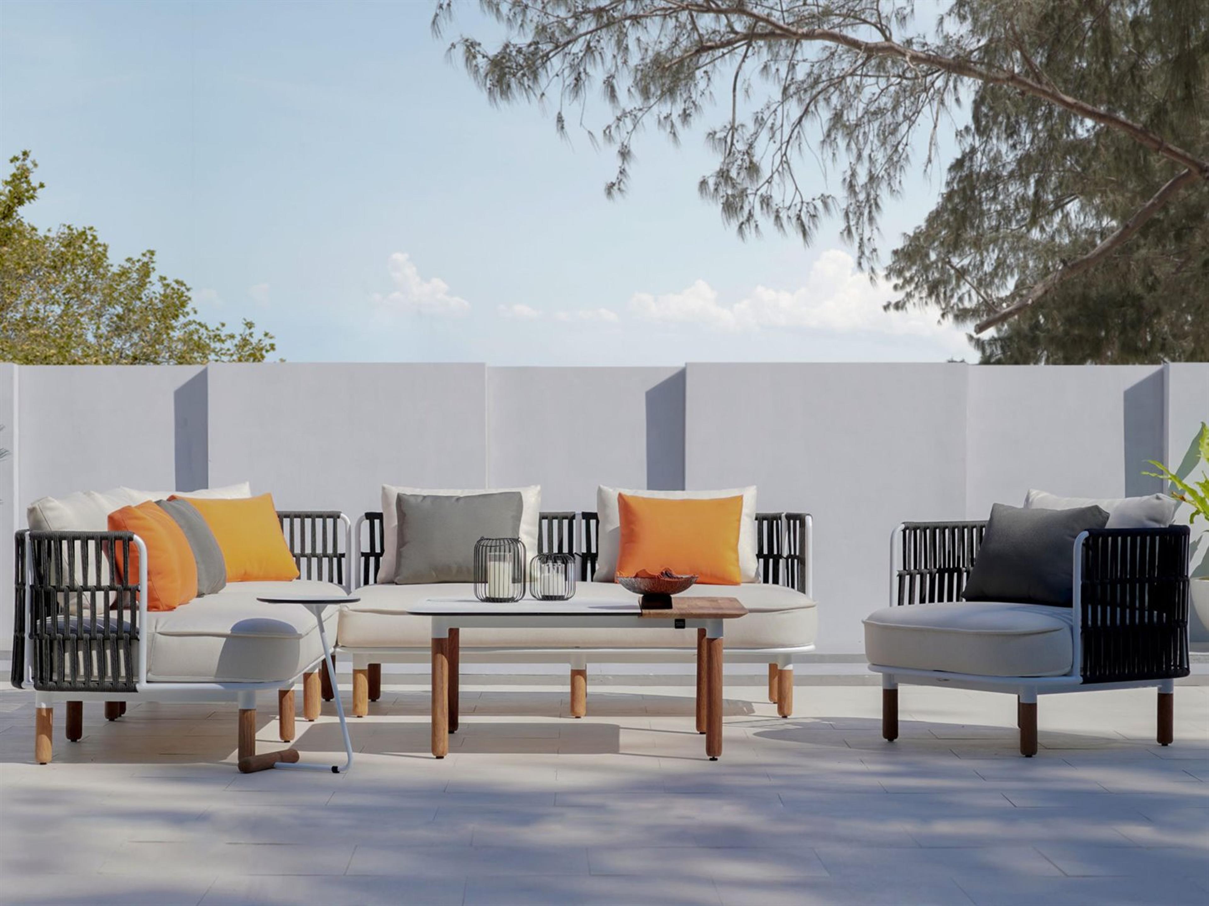 MamaGreen Daisy Rae Deep Seating Teak Rope Sectional Outdoor Patio Lounge Set