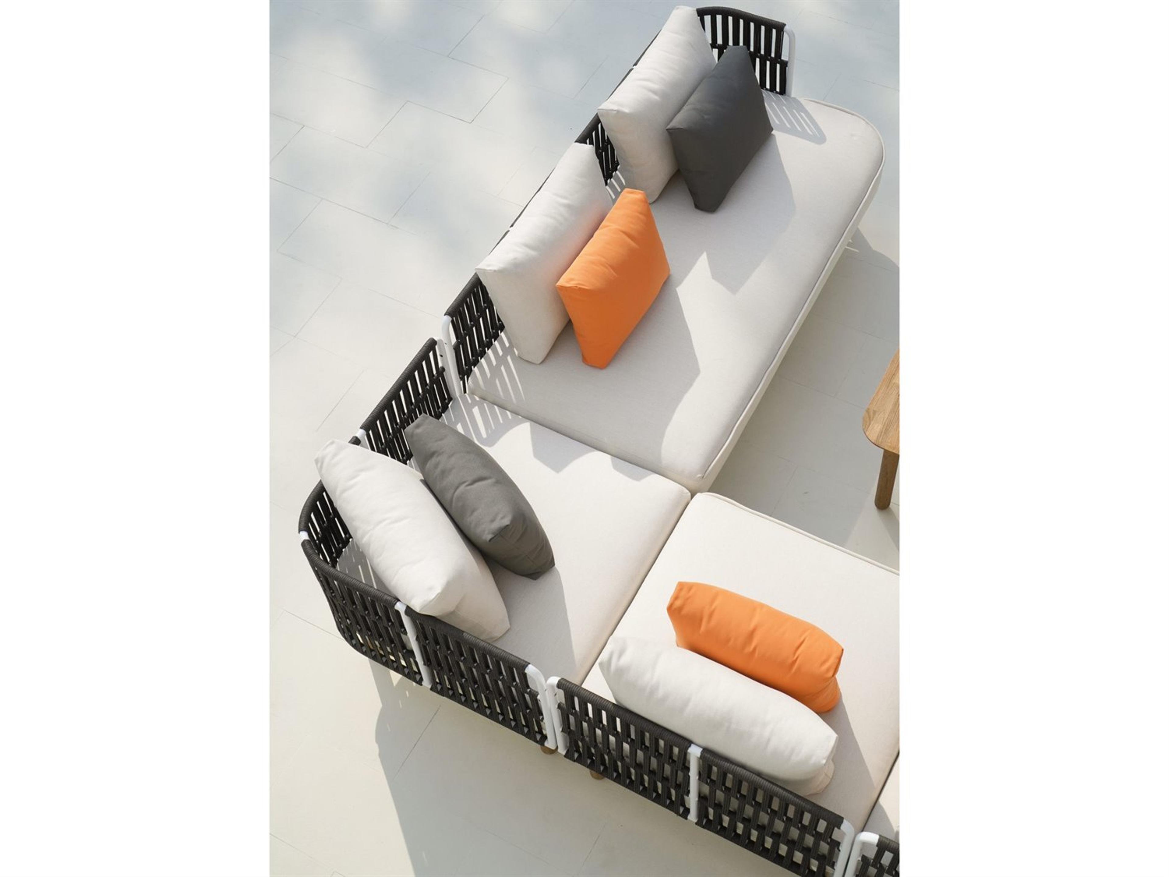 MamaGreen Daisy Rae Deep Seating Teak Rope Sectional Patio Lounge Set