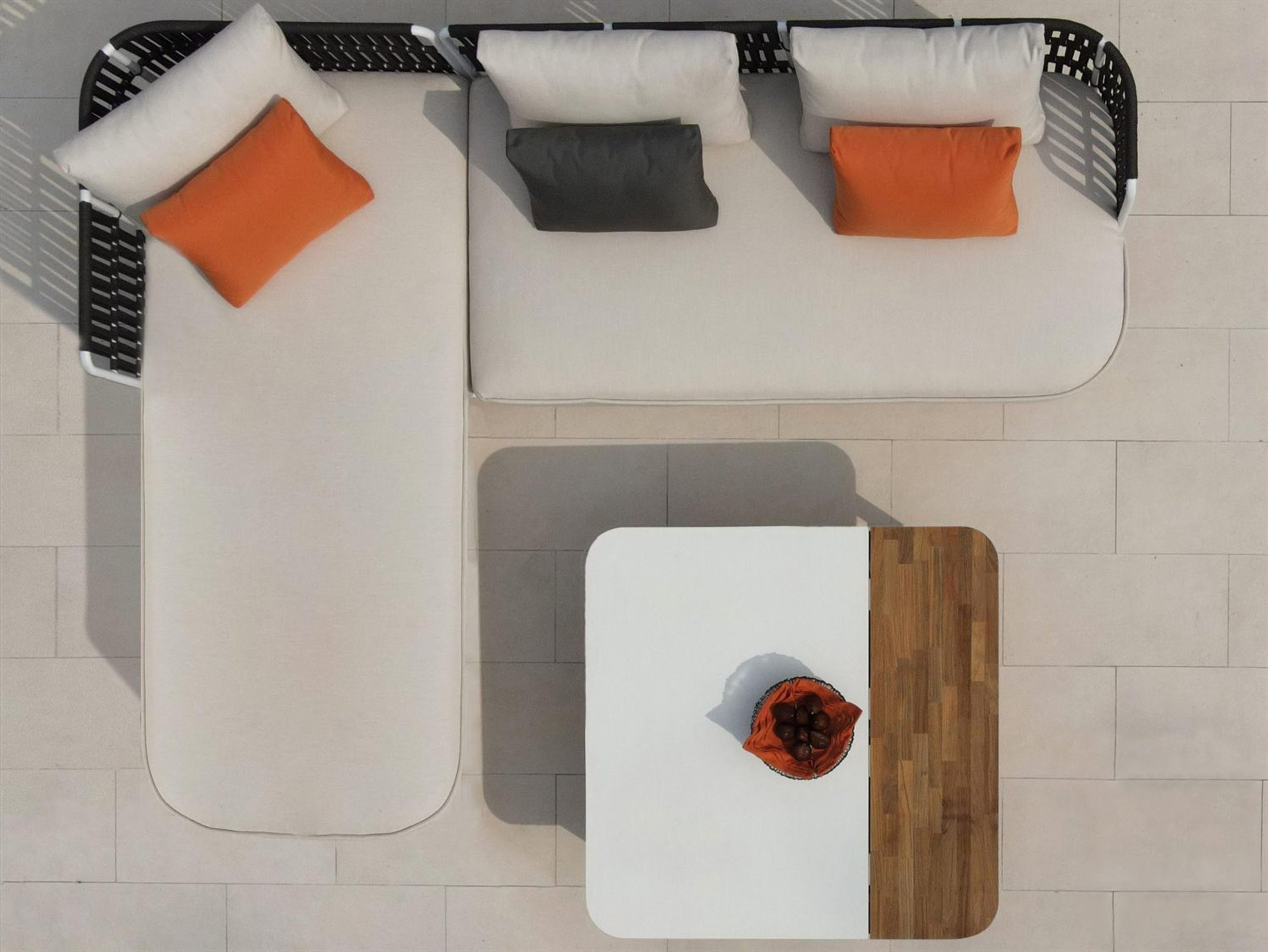 MamaGreen Daisy Rae Deep Seating Teak Rope Sectional Outdoor Lounge Set