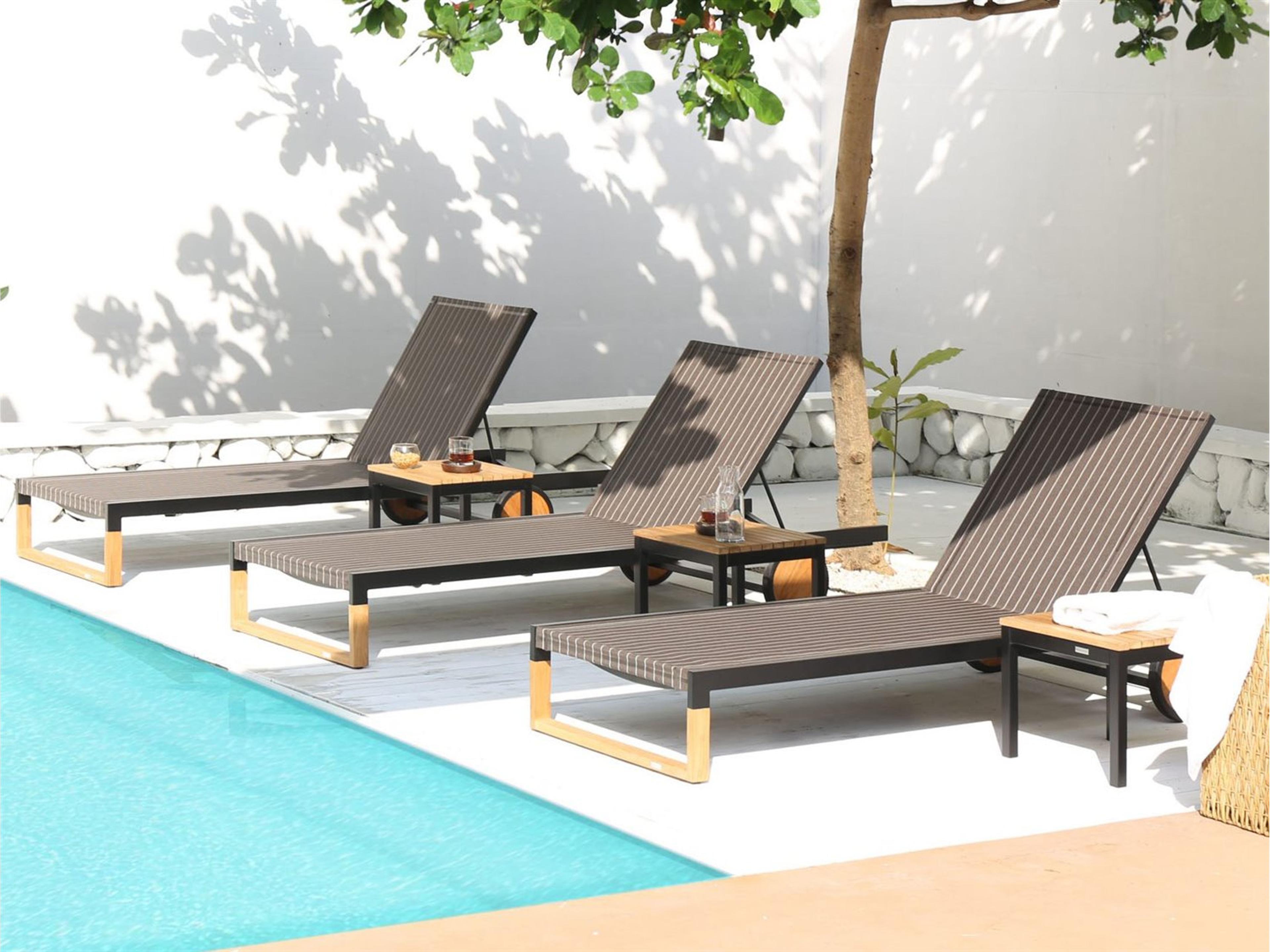 MamaGreen Ekka Teak Sling Patio Lounge Set