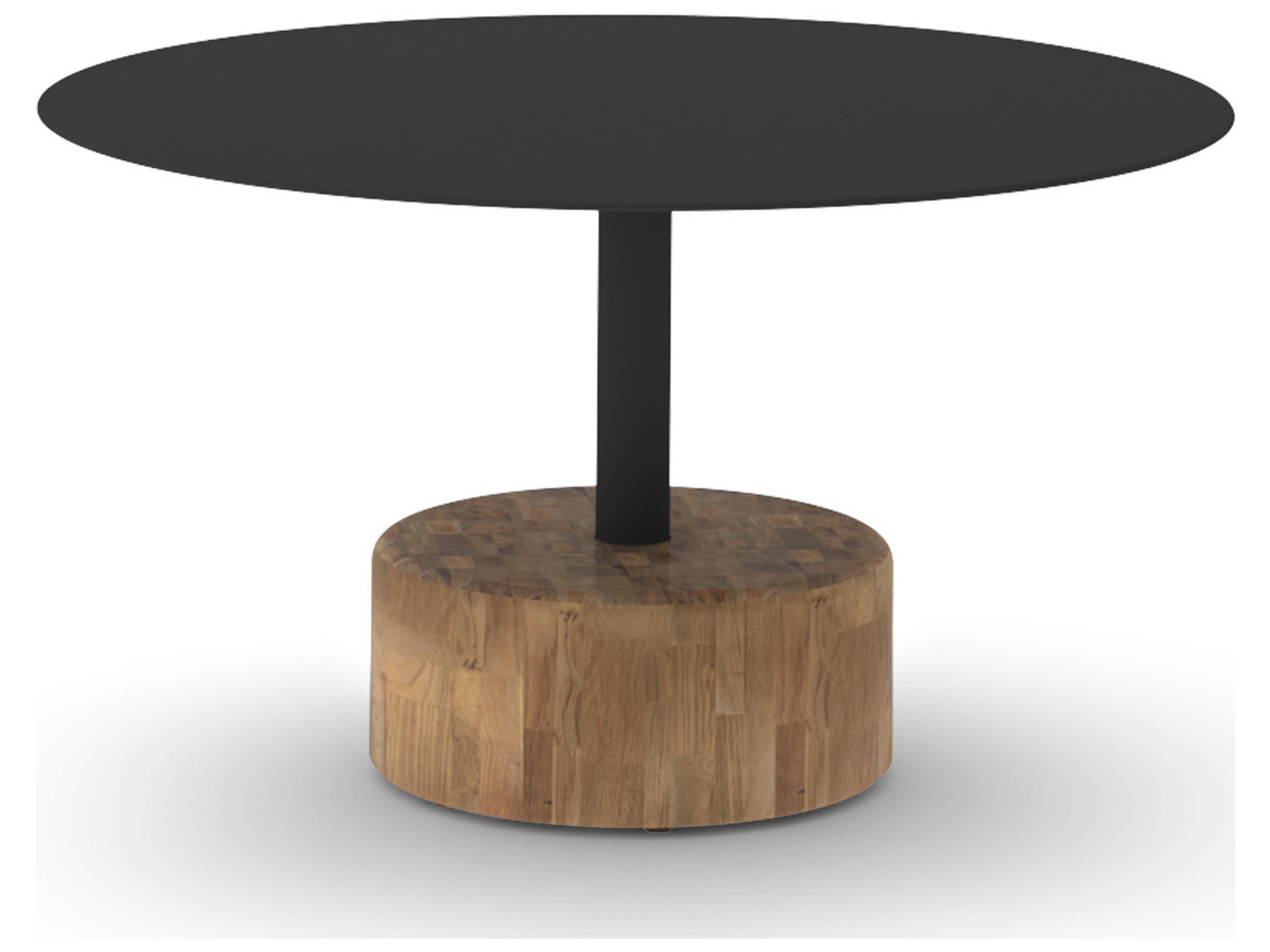 MamaGreen Glyph Aluminum Teak Round Low Table