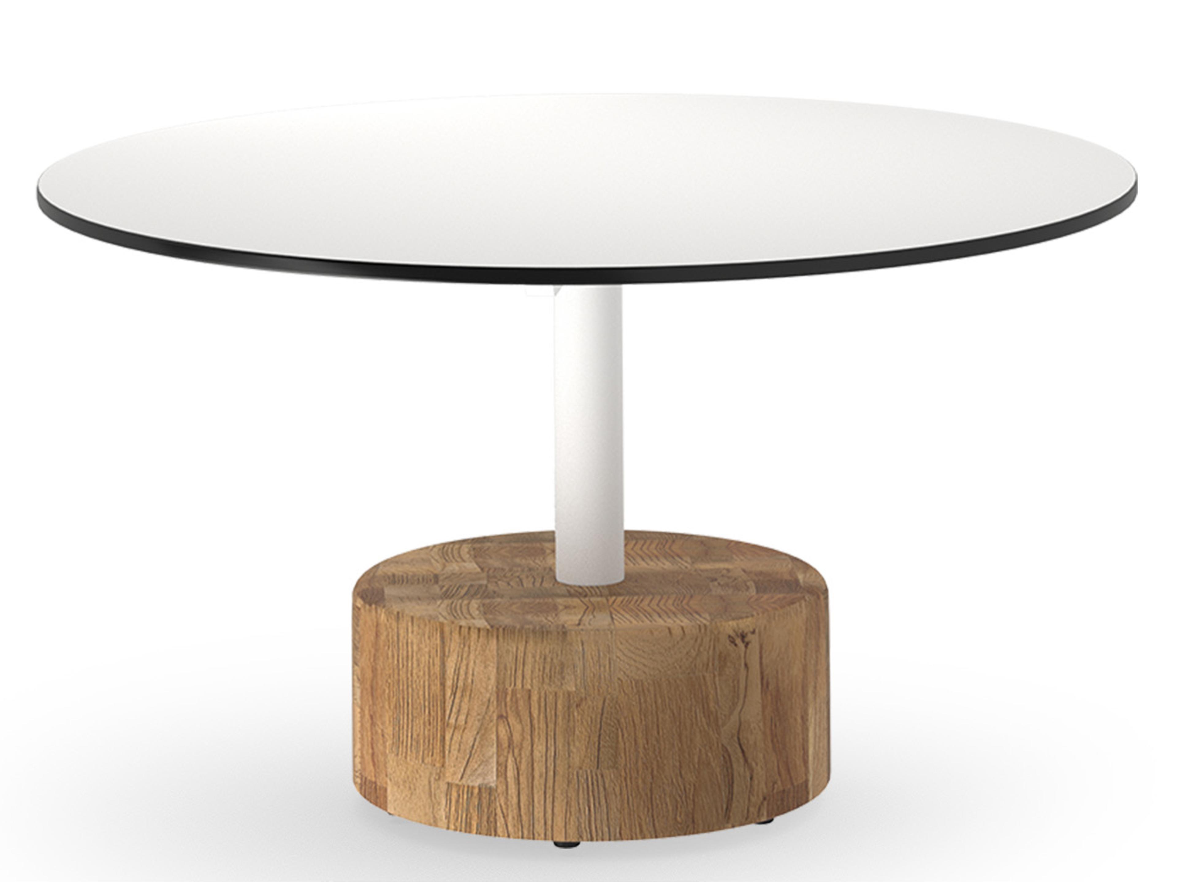 MamaGreen Glyph Aluminum Teak Round Low Table