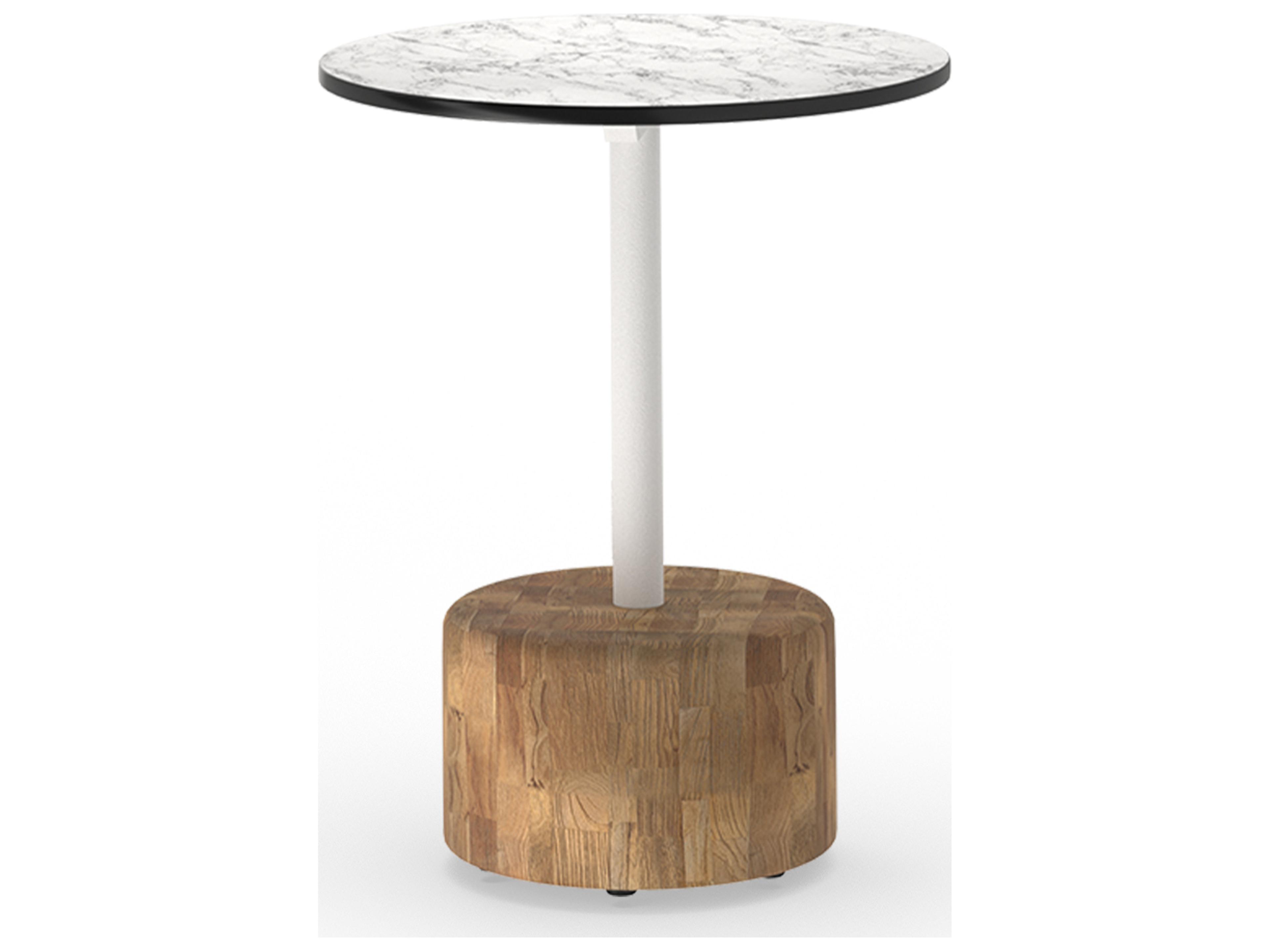 MamaGreen Glyph Aluminum Teak Round Low Table