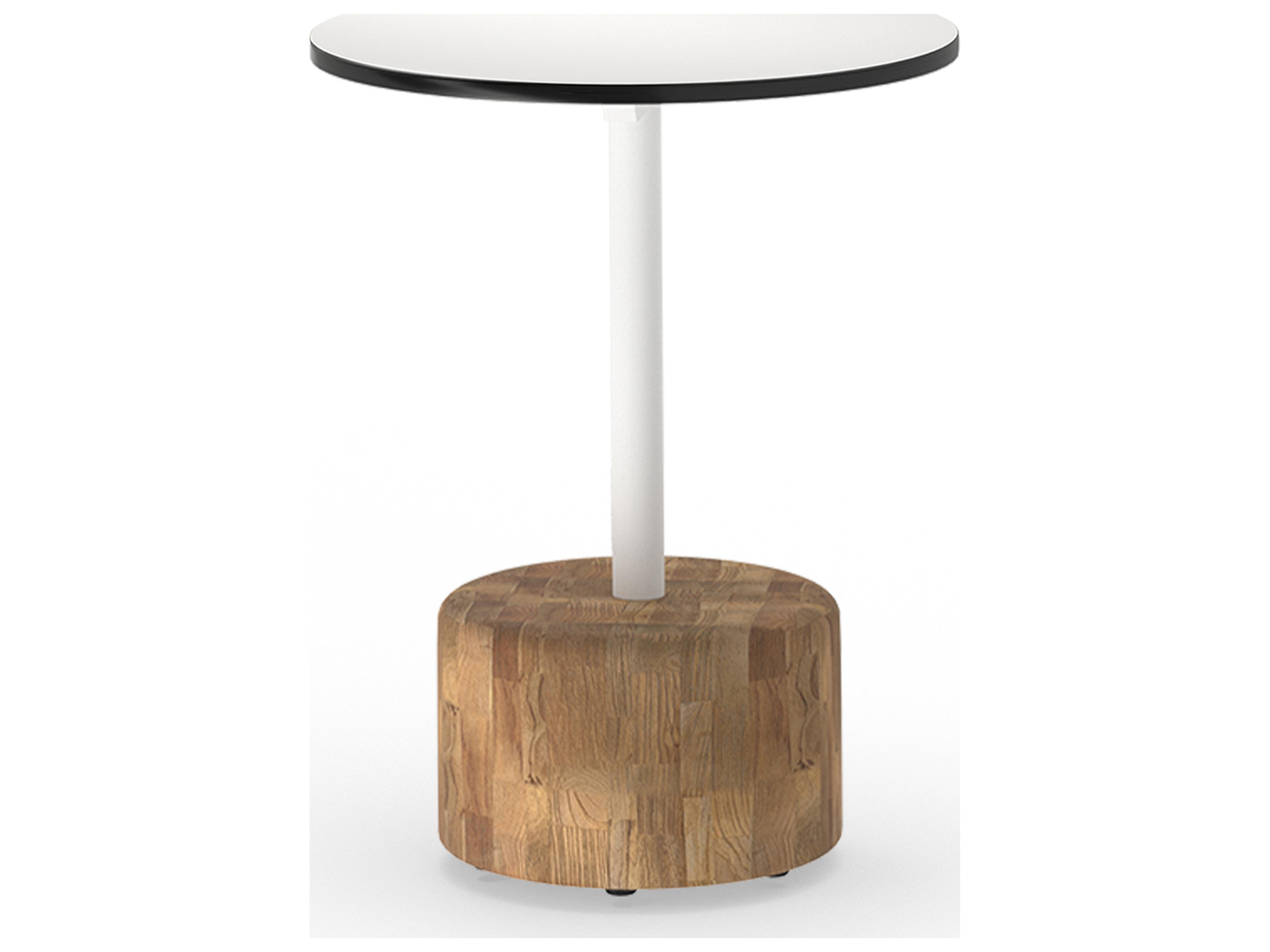MamaGreen Glyph Aluminum Teak Round Low Table