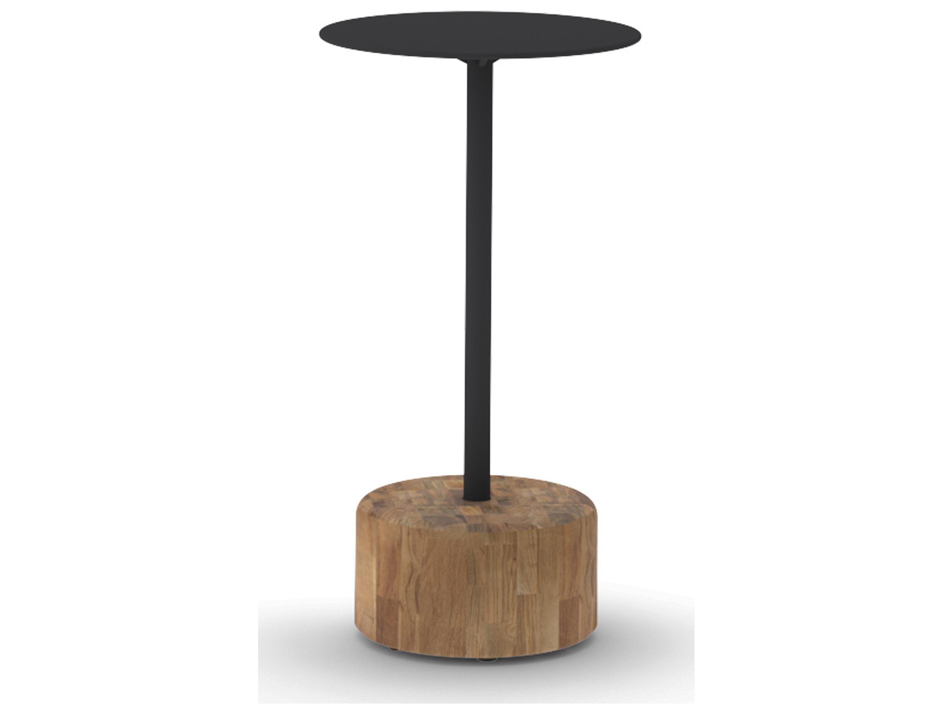 MamaGreen Glyph Aluminum Teak Round Low Table