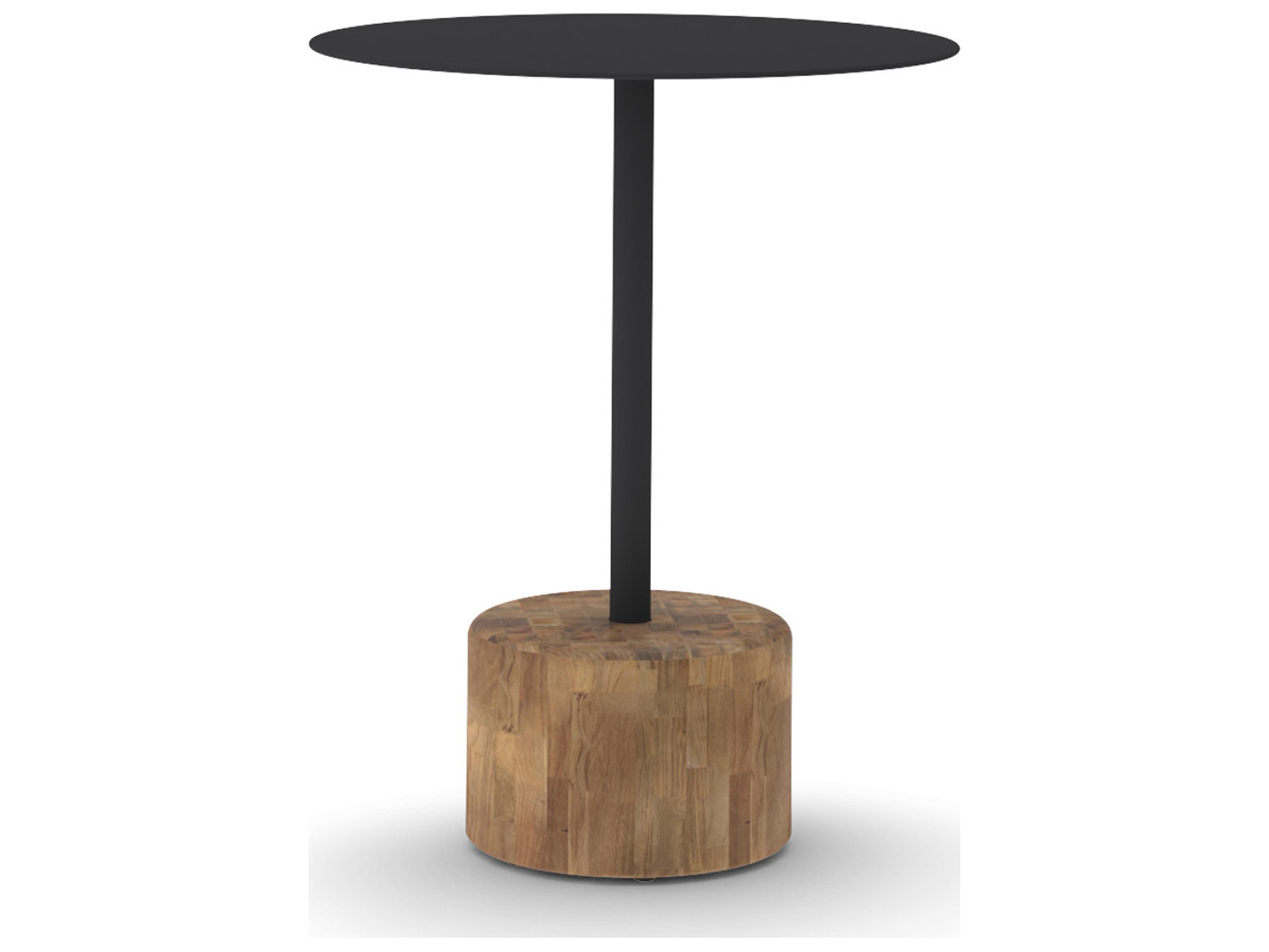 MamaGreen Glyph Aluminum Teak Round Patio Bistro Table