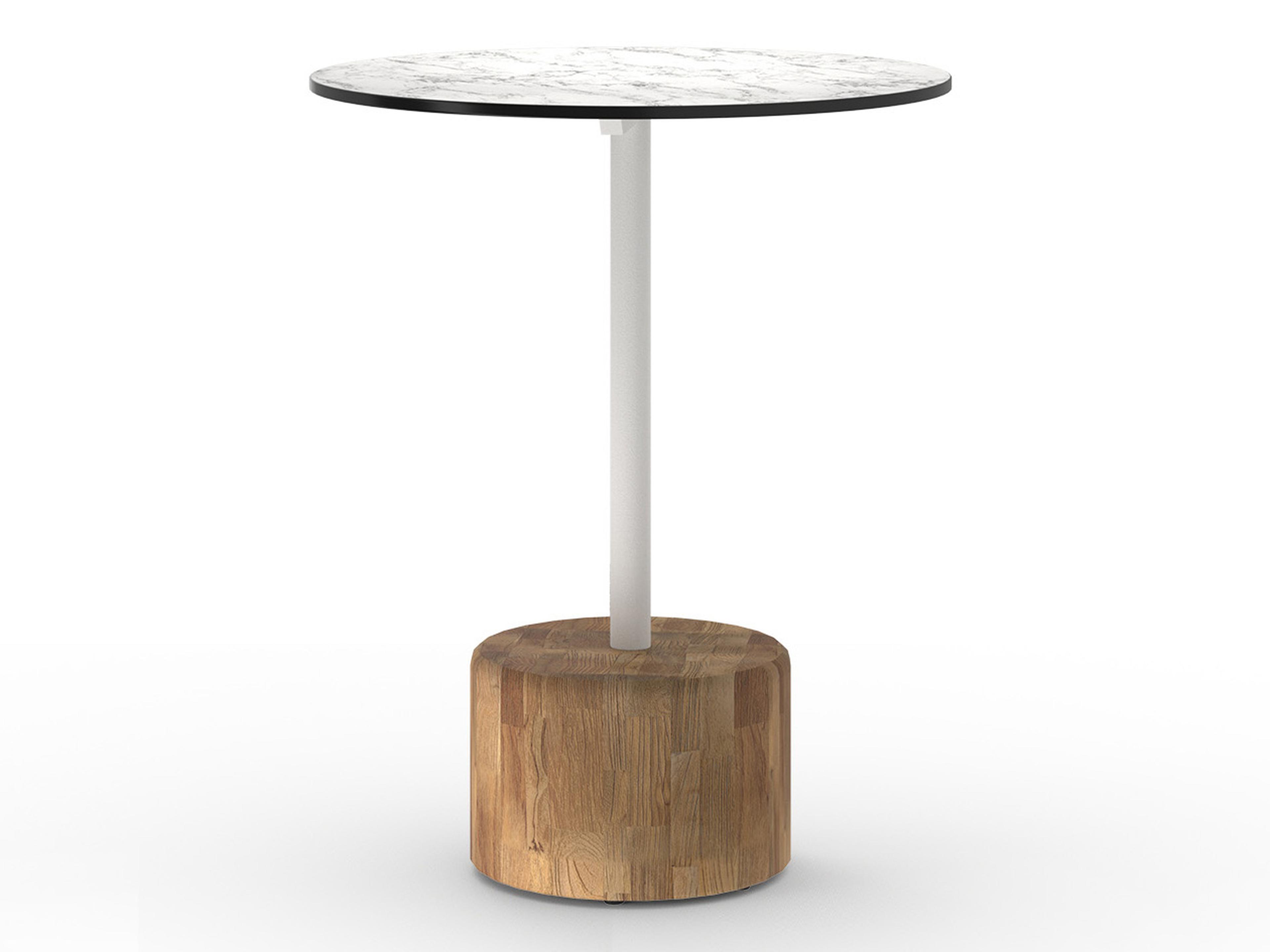 MamaGreen Glyph Aluminum Teak Round Patio Bistro Table