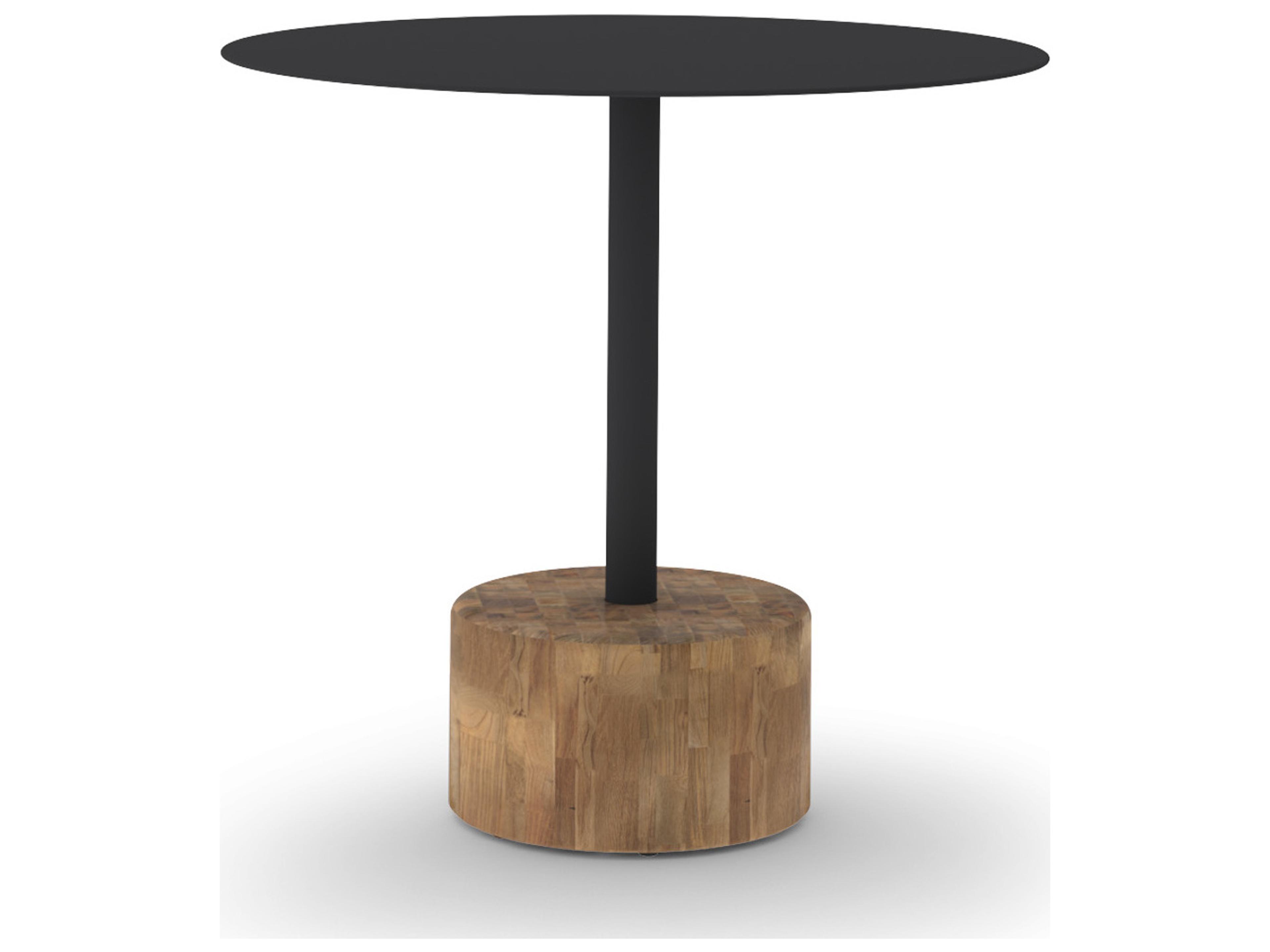 MamaGreen Glyph Aluminum Teak Round Outdoor Bistro Table