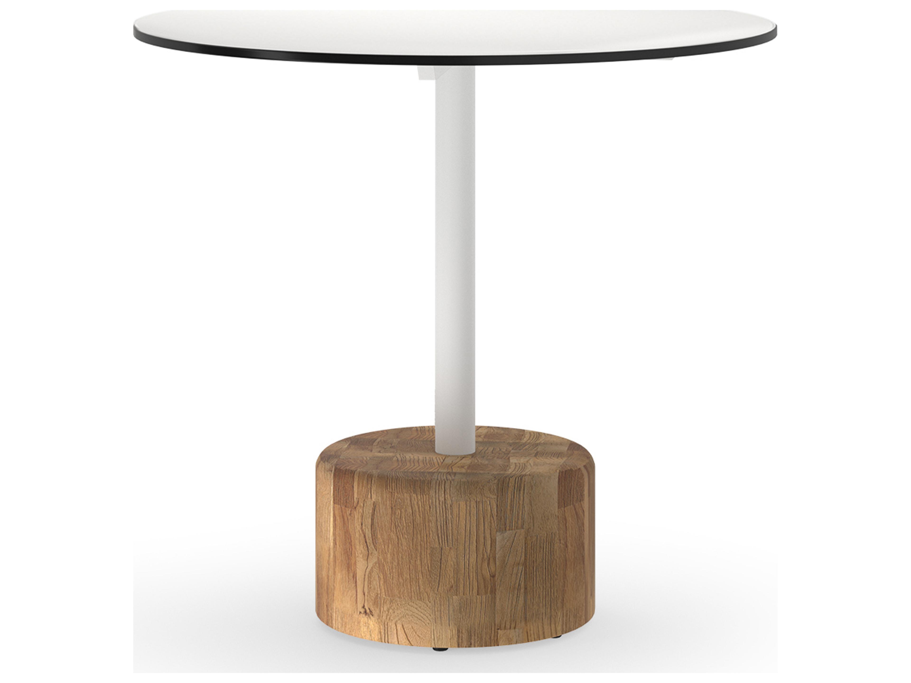 MamaGreen Glyph Aluminum Teak Round Outdoor Bistro Table