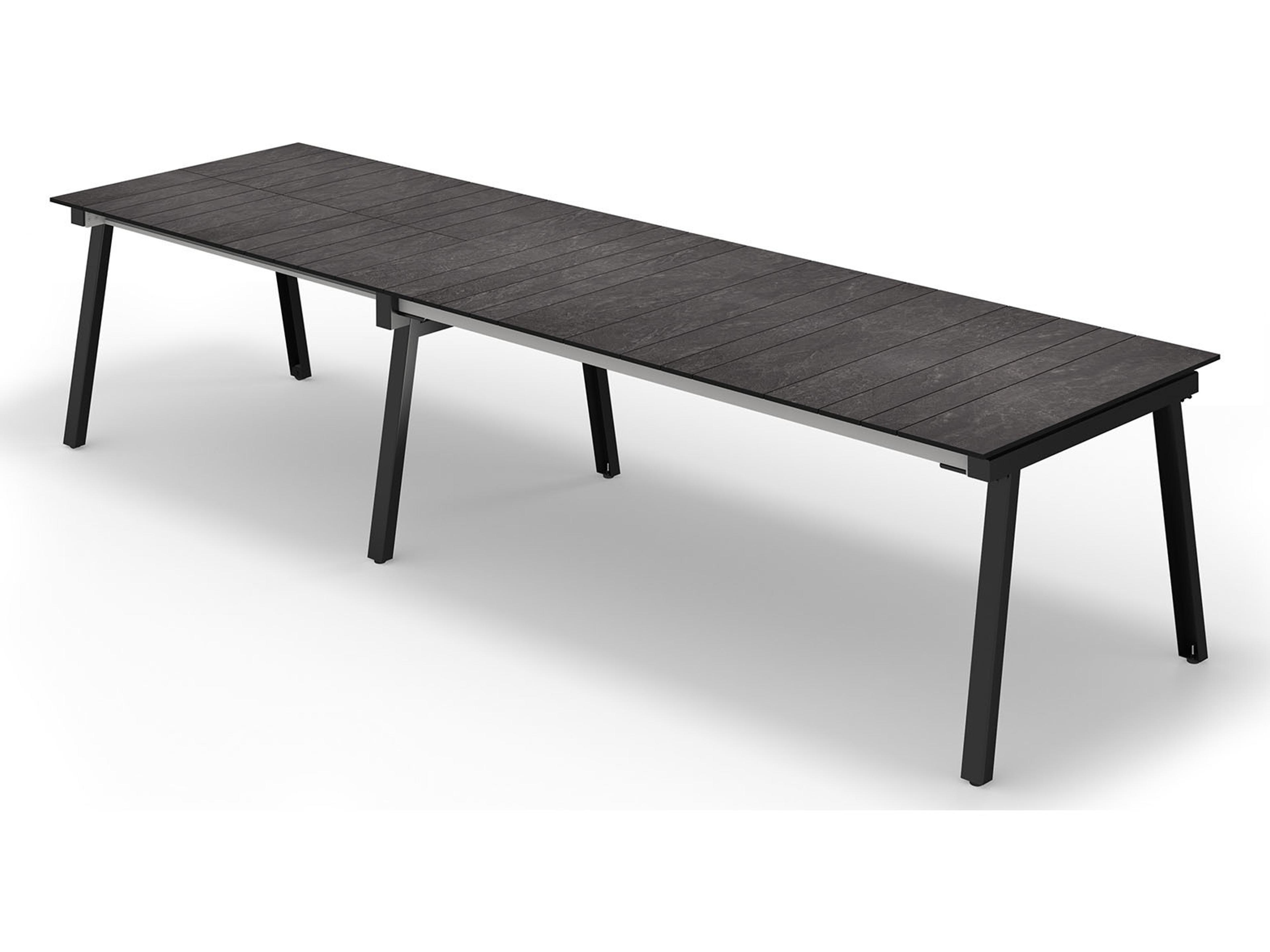 MamaGreen Maxximus Steel Extendable Rectangular HPL Top Outdoor Dining Table