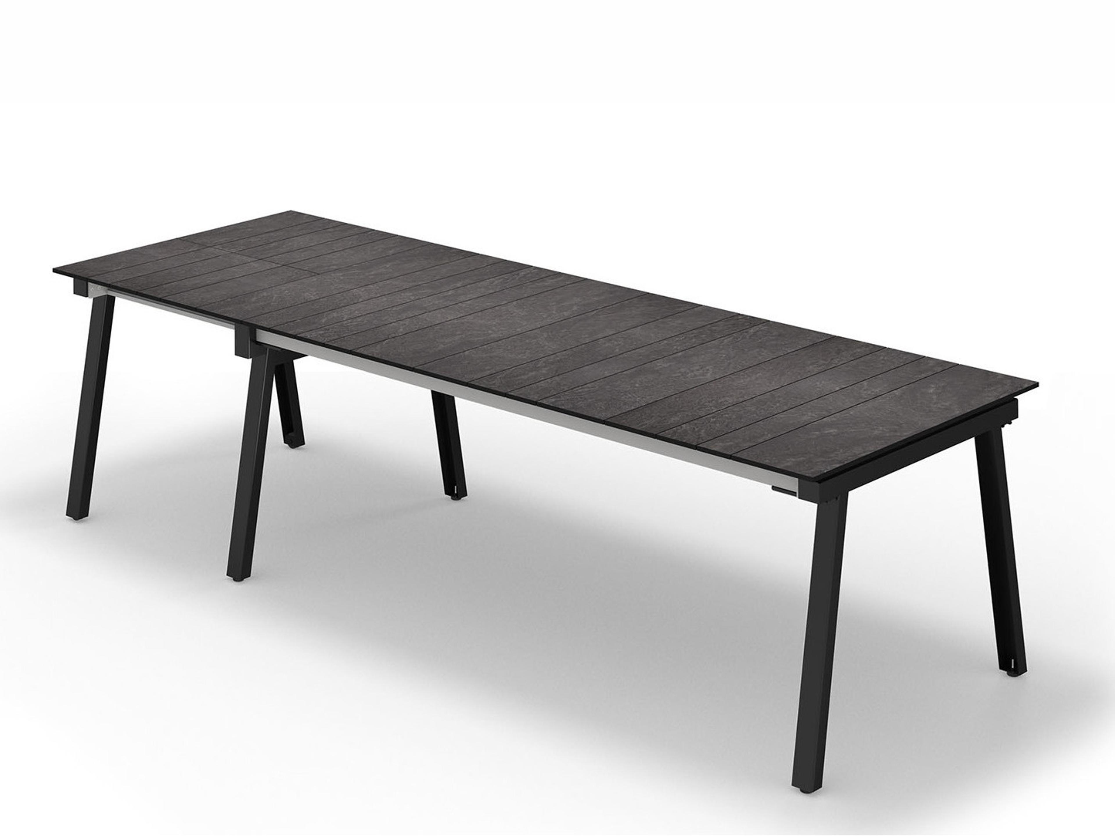 MamaGreen Maxximus Quick Ship Steel Extendable Rectangular HPL Top Outdoor Patio Dining Table