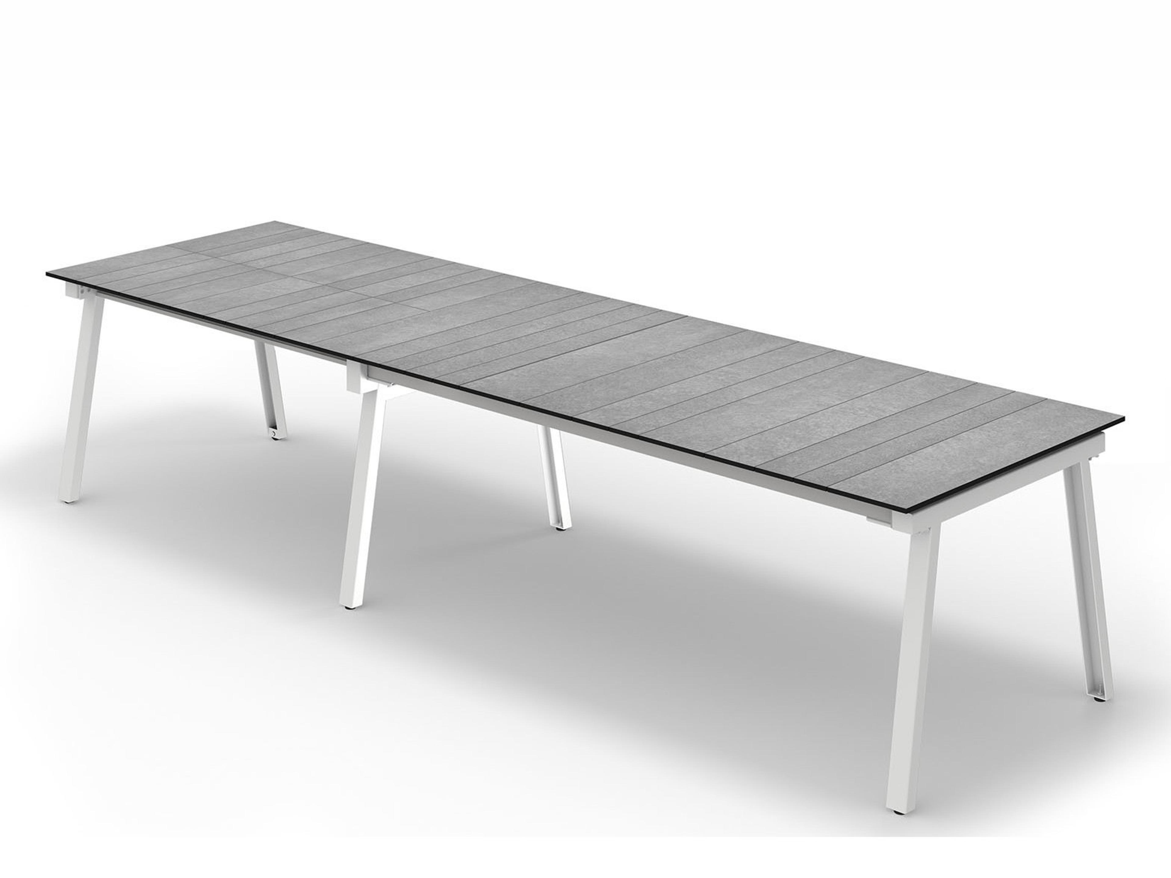 MamaGreen Maxximus Quick Ship Steel Extendable Rectangular HPL Top Patio Dining Table