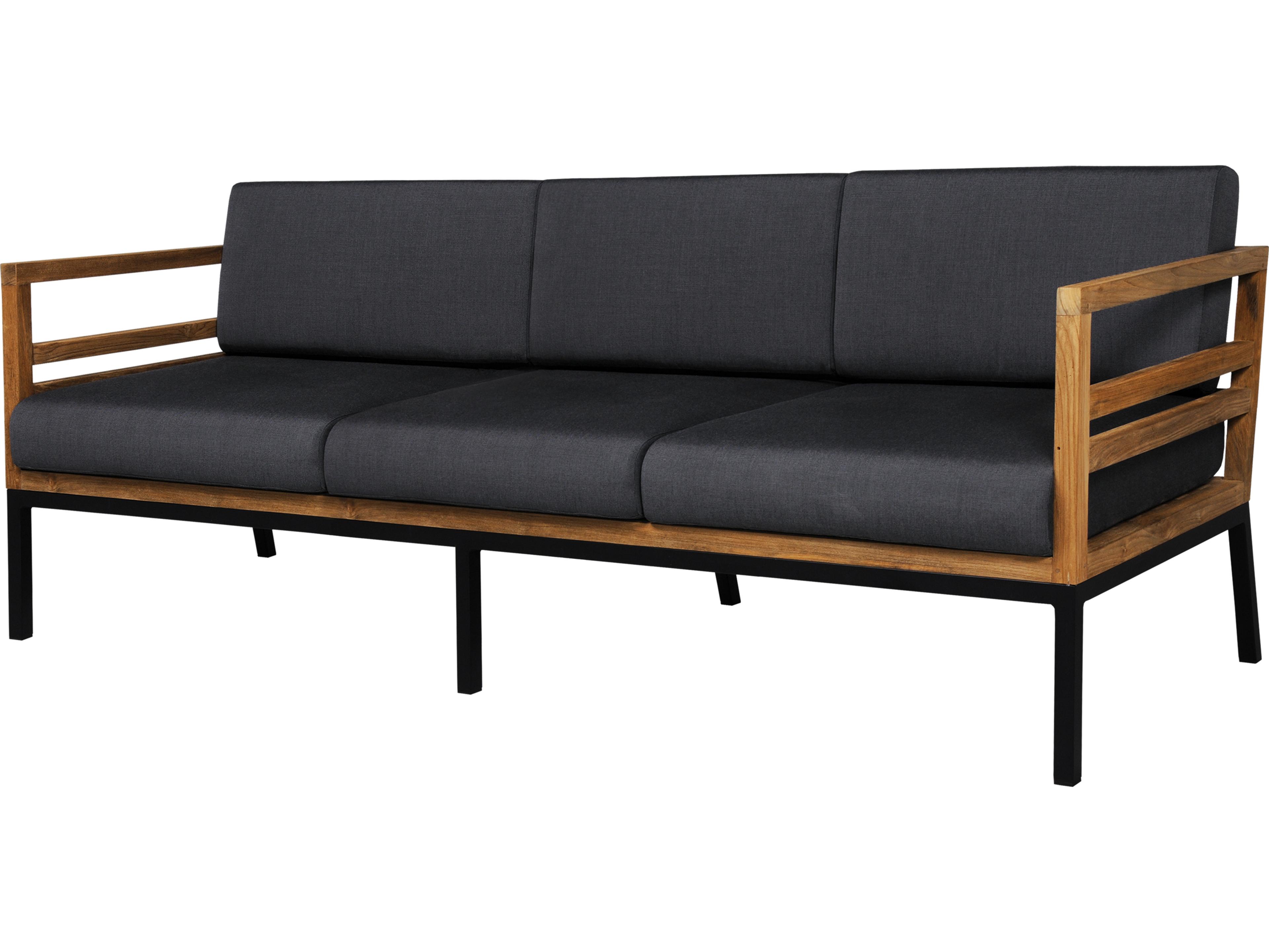 MamaGreen Zudu Aluminum Steel Teak Cushion Patio Sofa