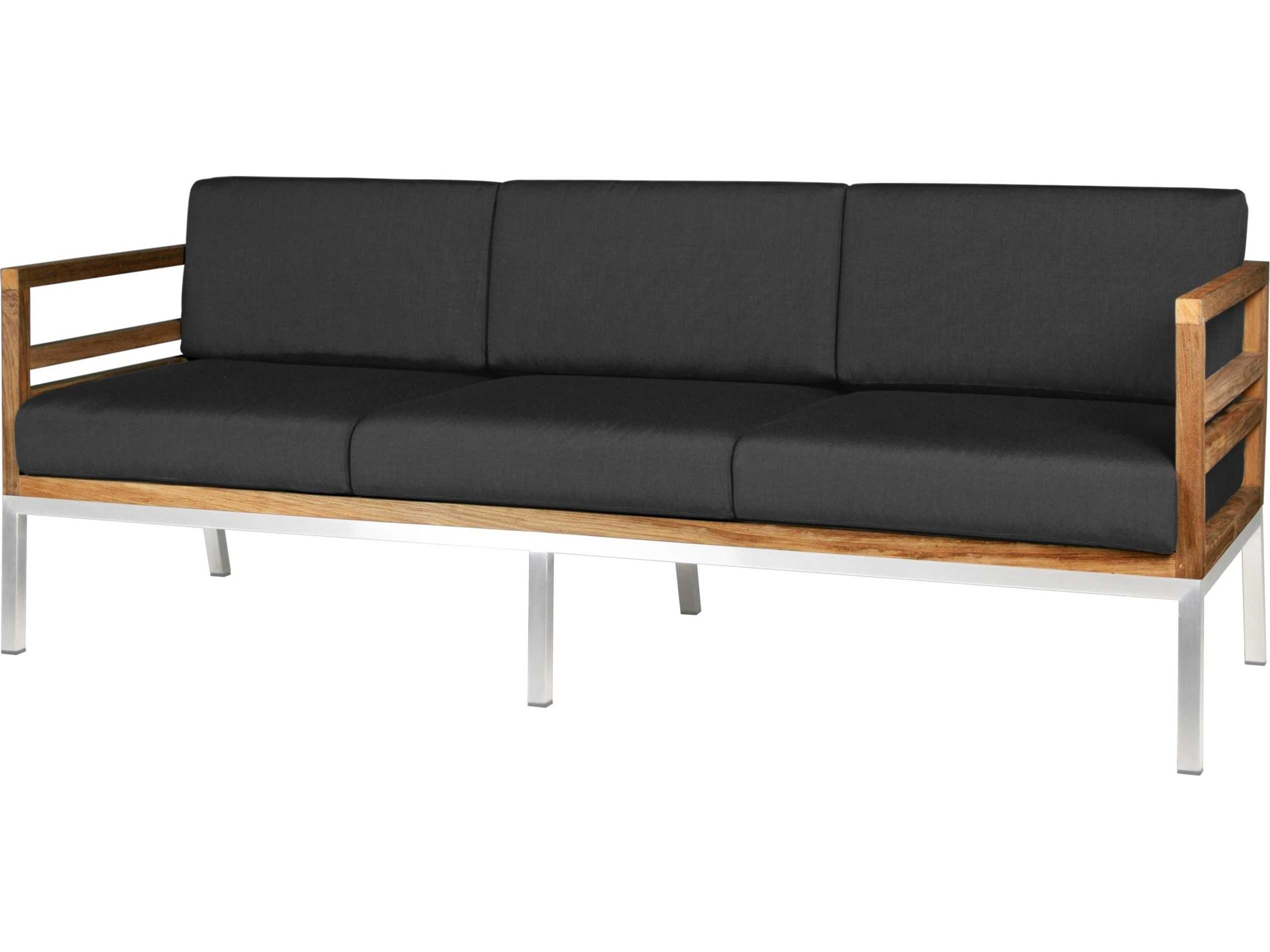 MamaGreen Zudu Aluminum Steel Teak Cushion Patio Sofa