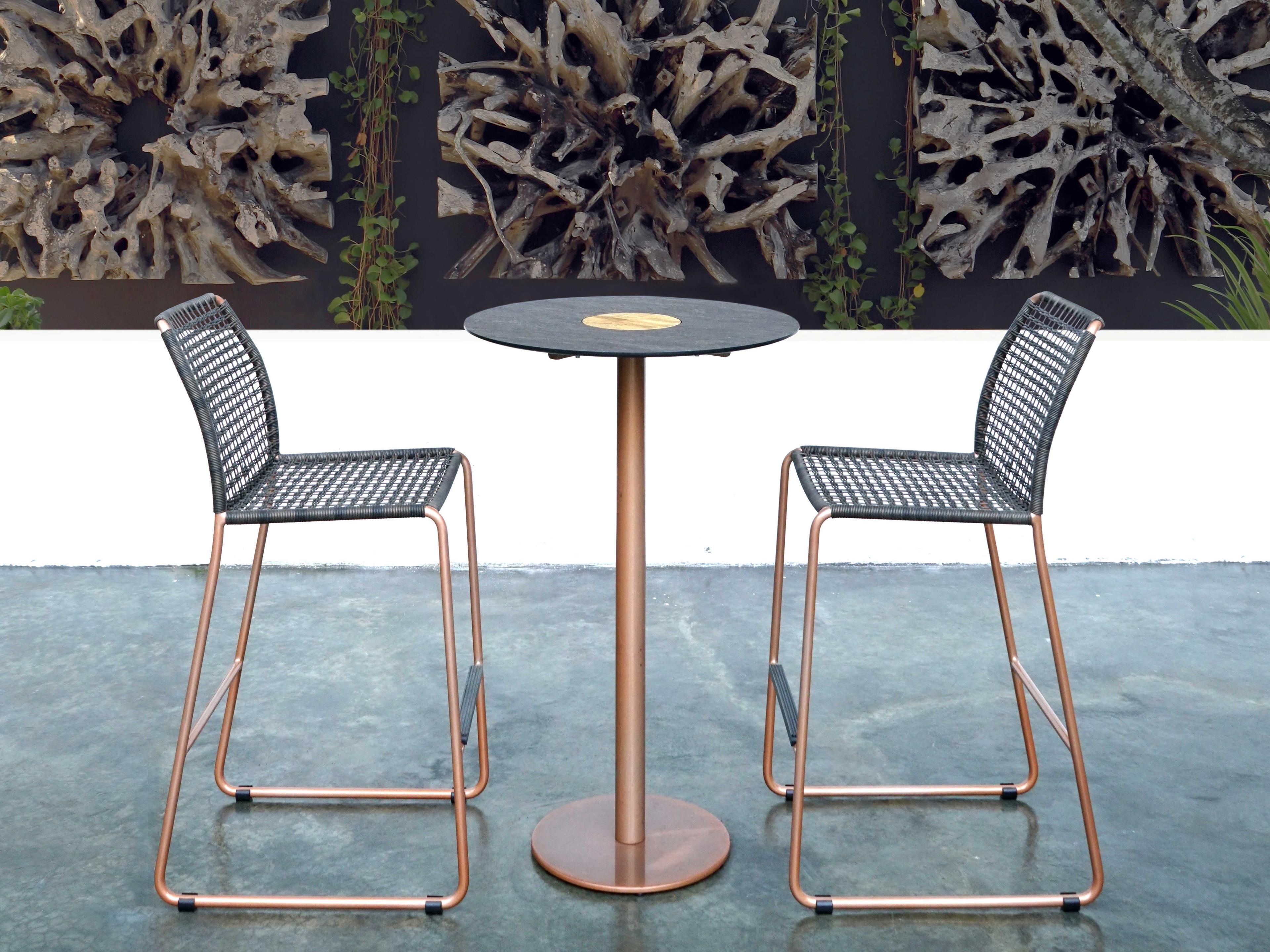 MamaGreen Manda Aluminum Wicker Bar Side Stool