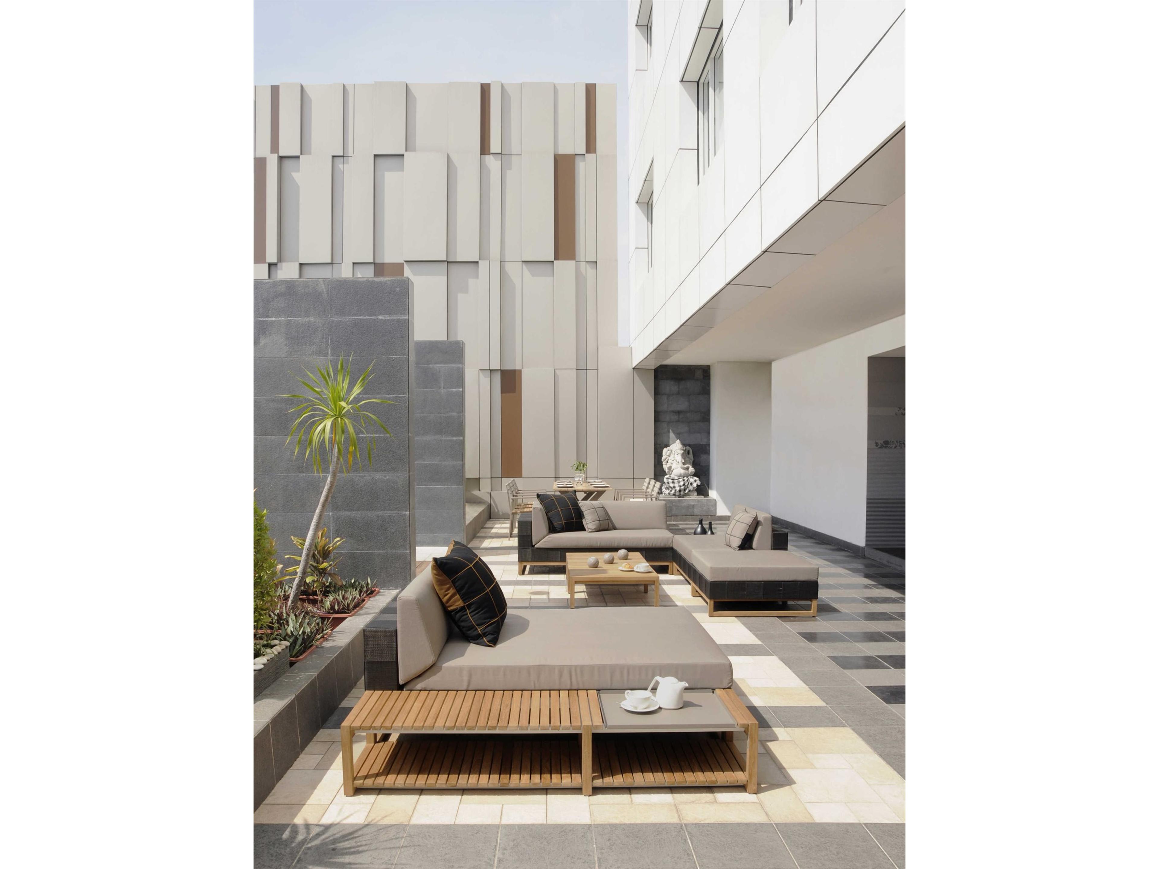 MamaGreen Ekka Wicker Cushion Outdoor Patio Ottoman