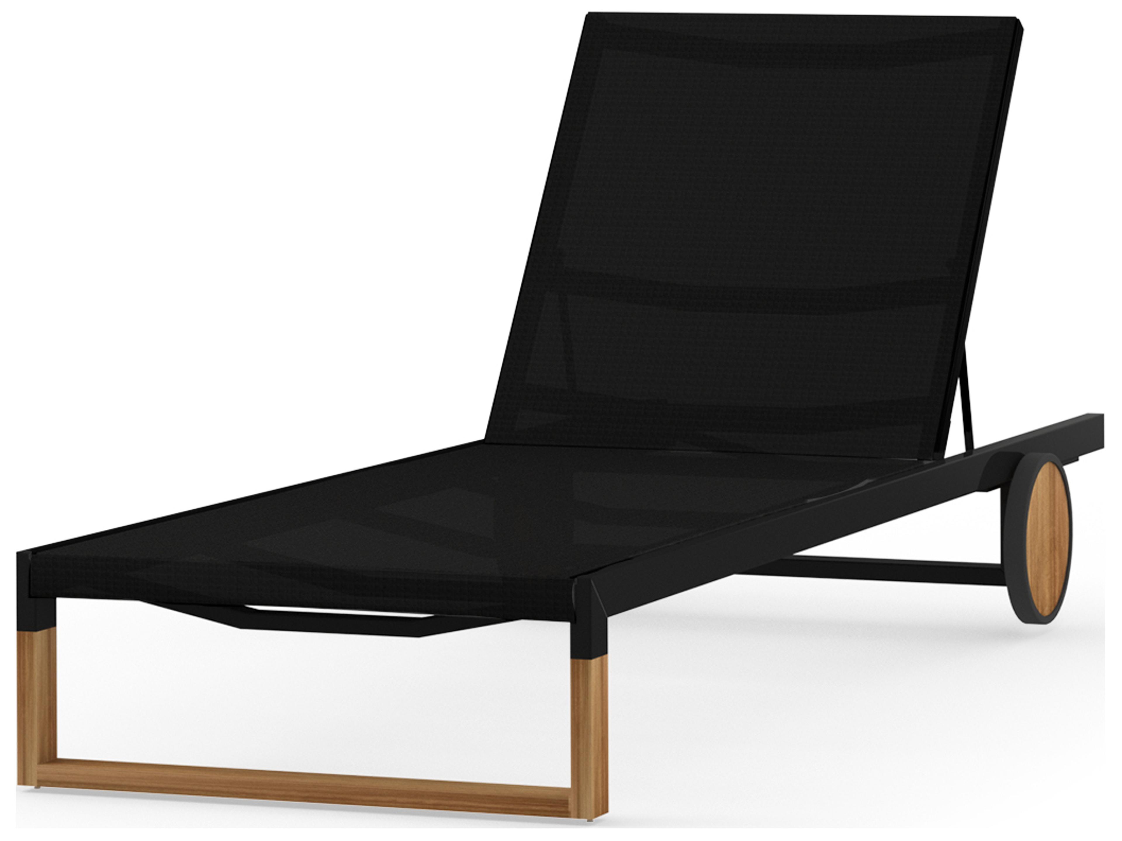 MamaGreen Ekka Teak Sling Patio Chaise Lounge