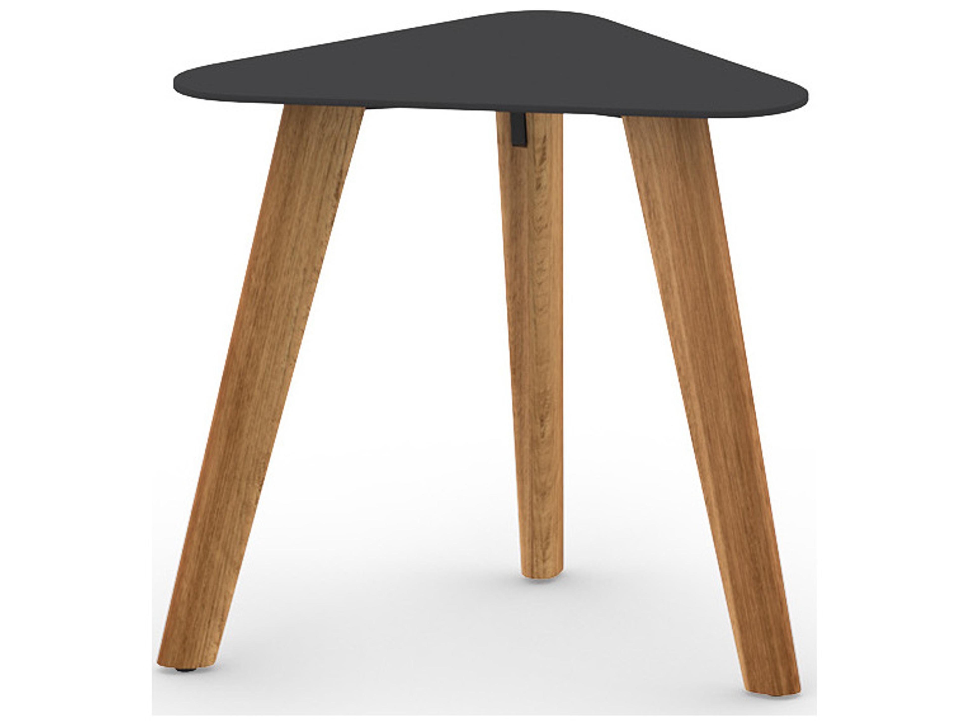 MamaGreen Kaat Teak Triangular Outdoor Patio End Table