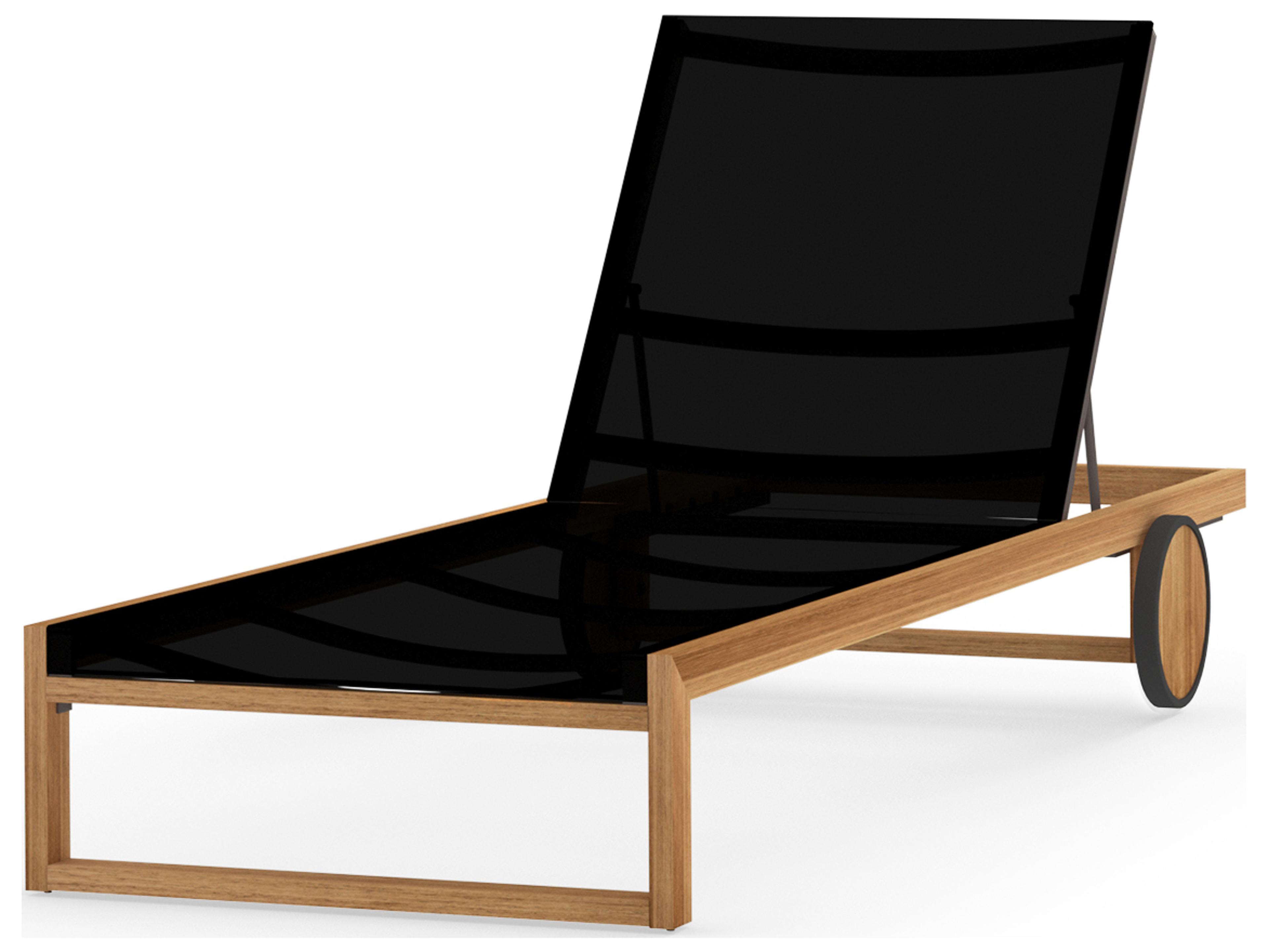 MamaGreen Ekka Teak Sling Outdoor Patio Chaise Lounge