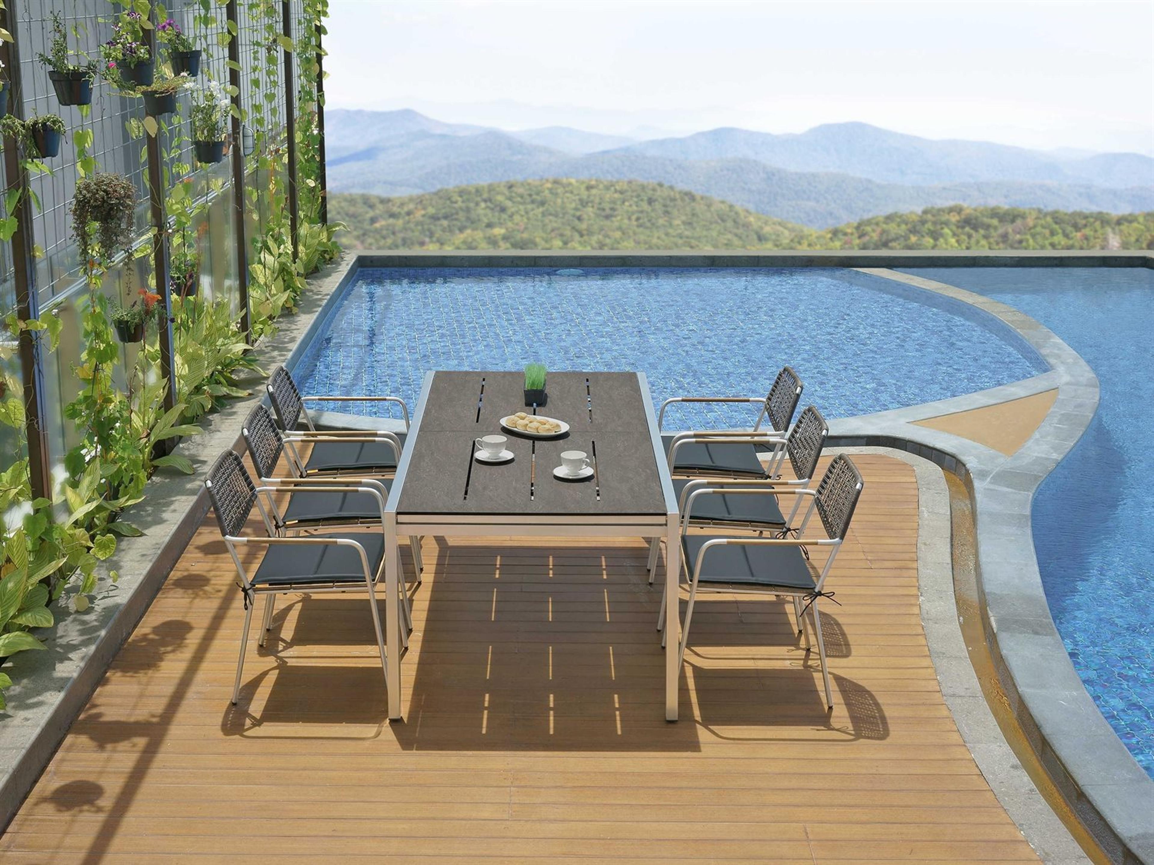 MamaGreen Baia Stainless Steel Rectangular Outdoor Dining Table