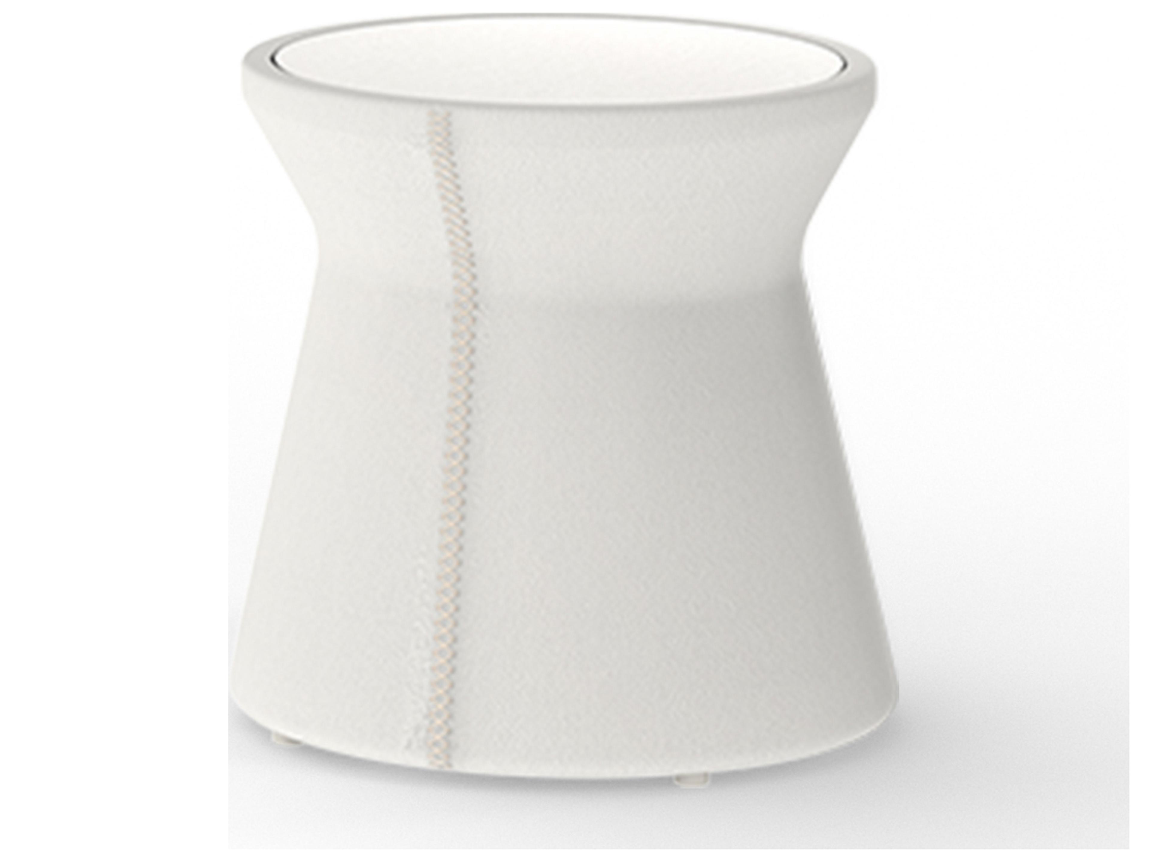 Stizzy Faux Leather Round Outdoor Patio End Table