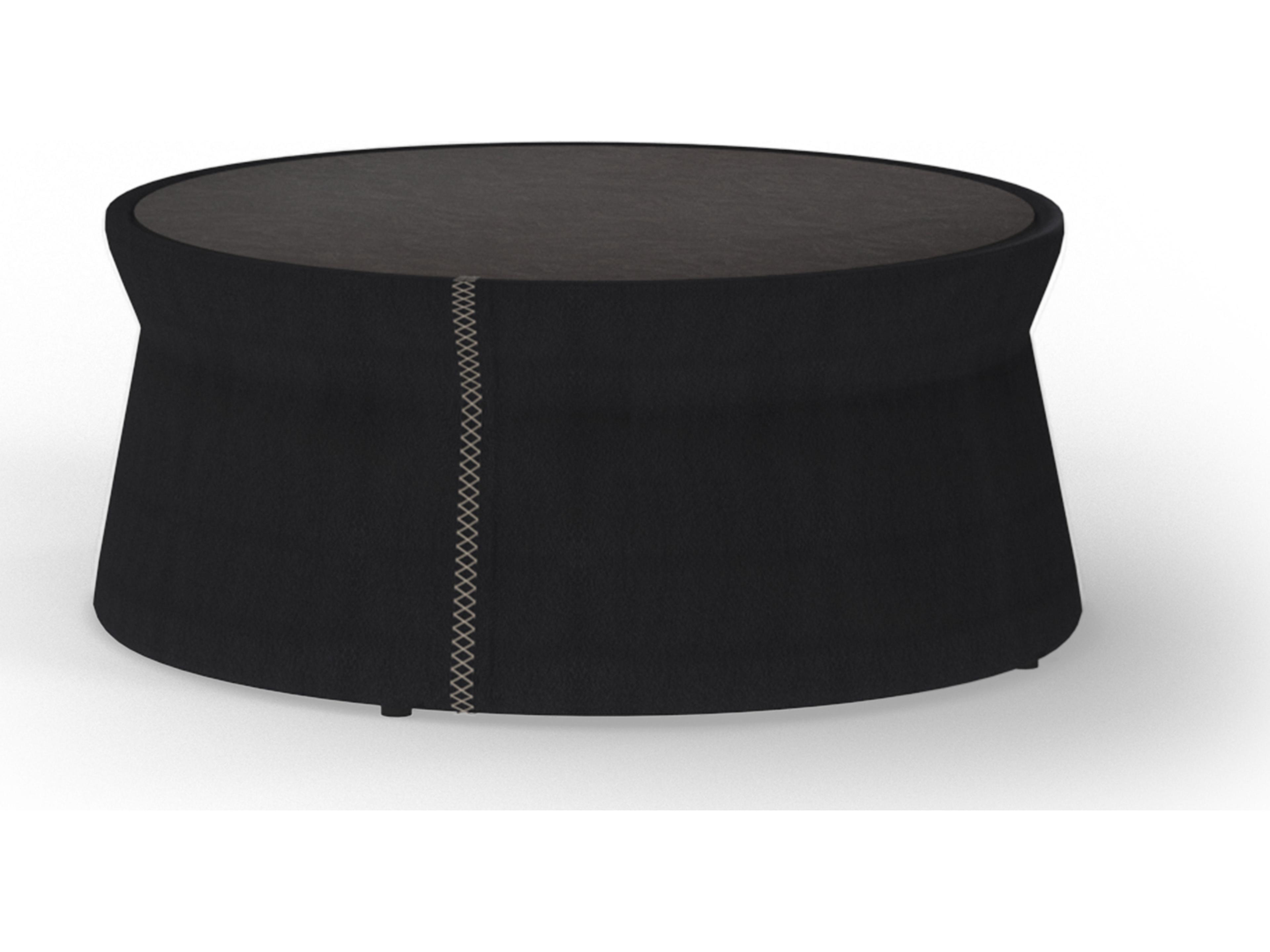MamaGreen Stizzy Faux Leather Round Outdoor Patio Coffee Table