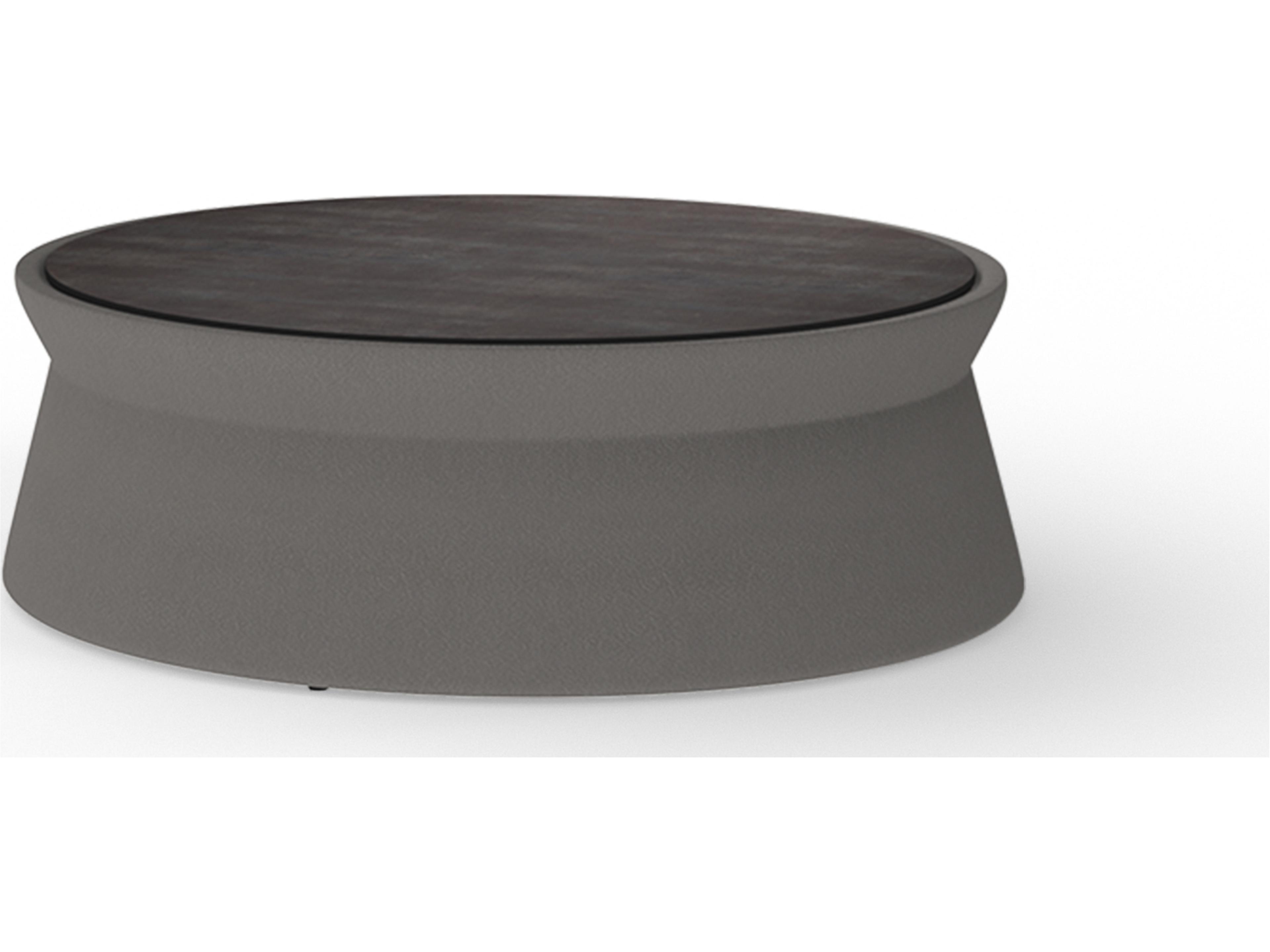 MamaGreen Stizzy Faux Leather Round Outdoor Chat Table