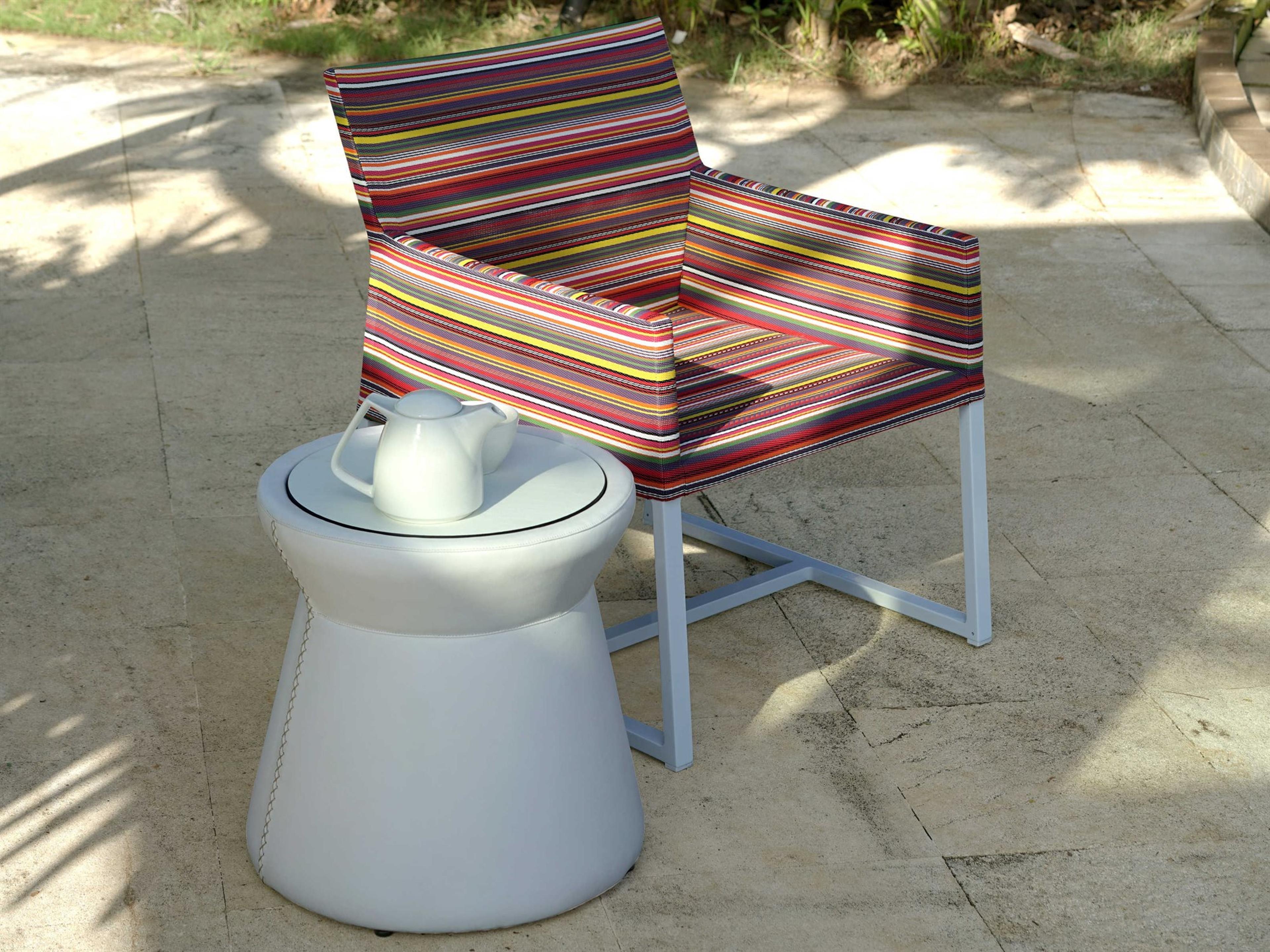 Stripe Aluminum Cushion Patio Lounge Set