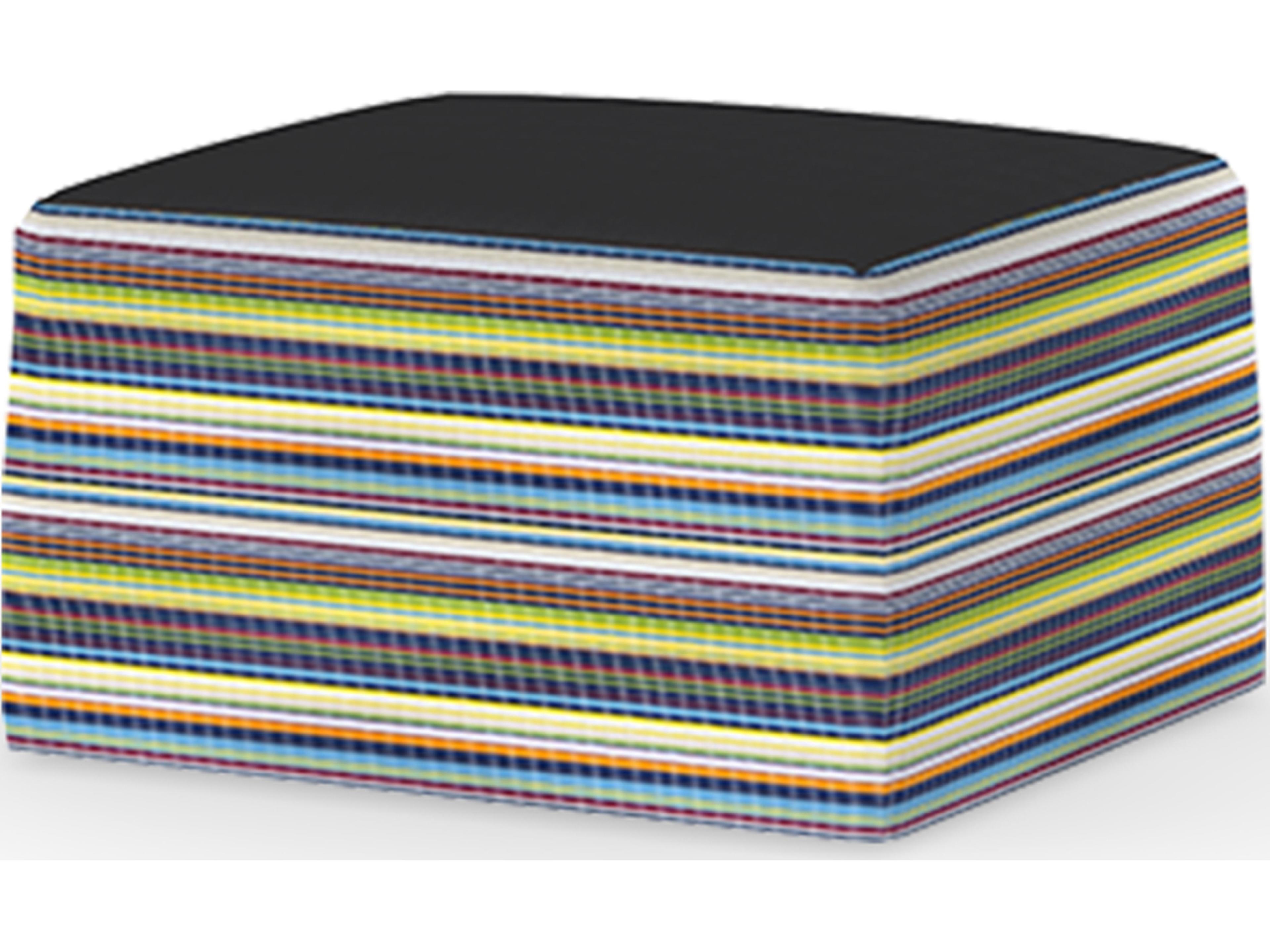 MamaGreen Stripe Fabric Cushion Patio Ottoman