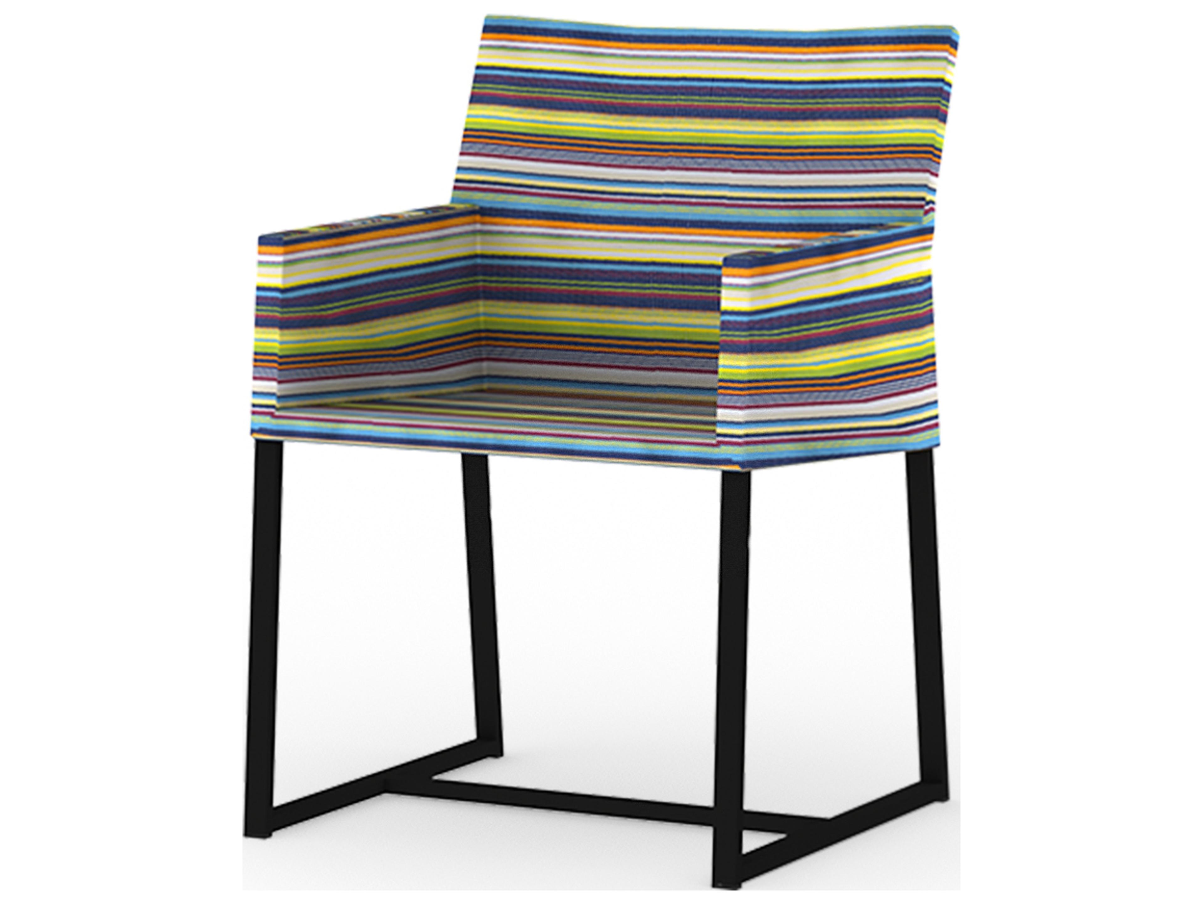 MamaGreen Stripe Aluminum Sling Patio Dining Arm Chair