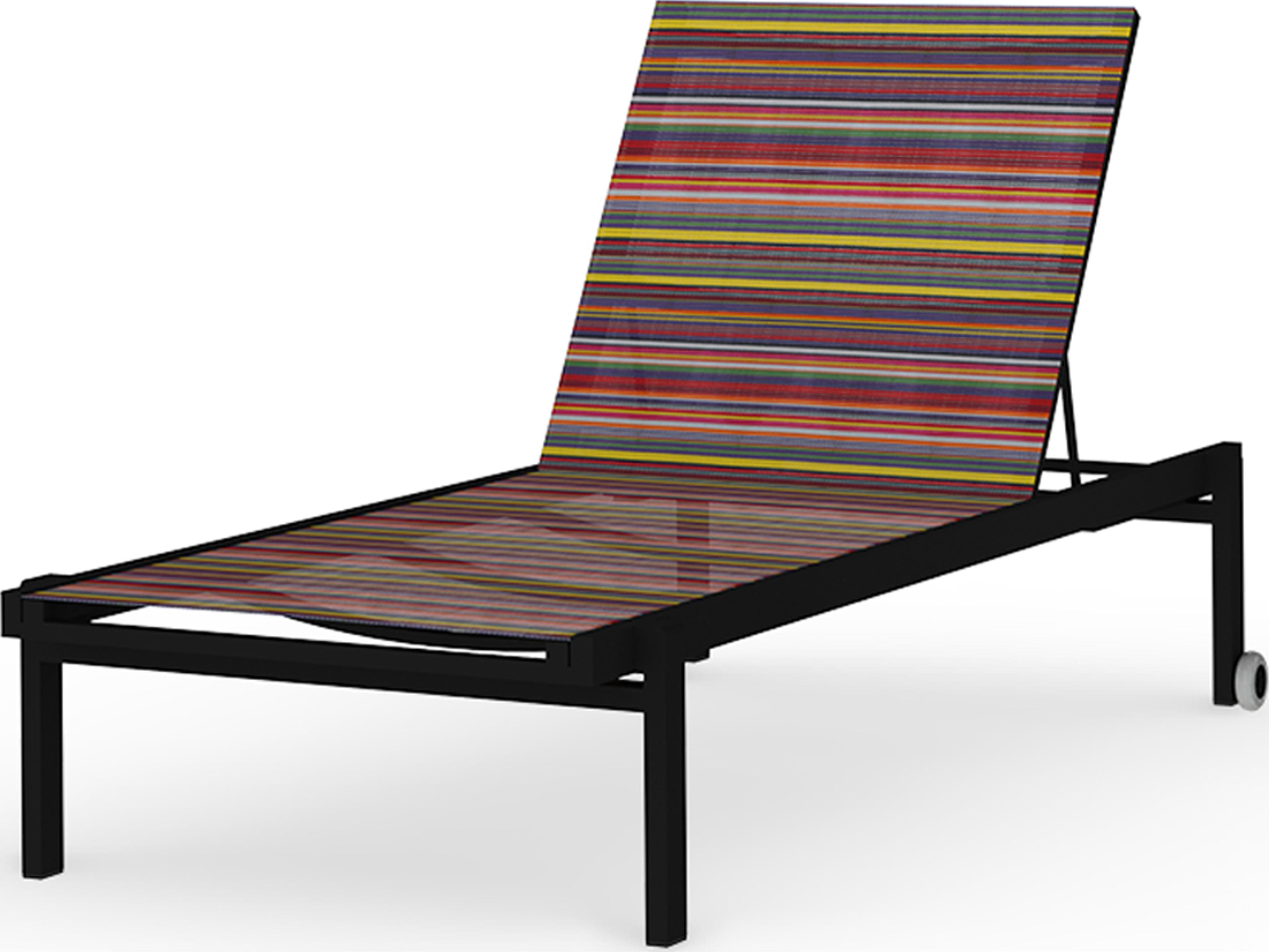 MamaGreen Stripe Aluminum Sling Stackable Outdoor Patio Chaise Lounge