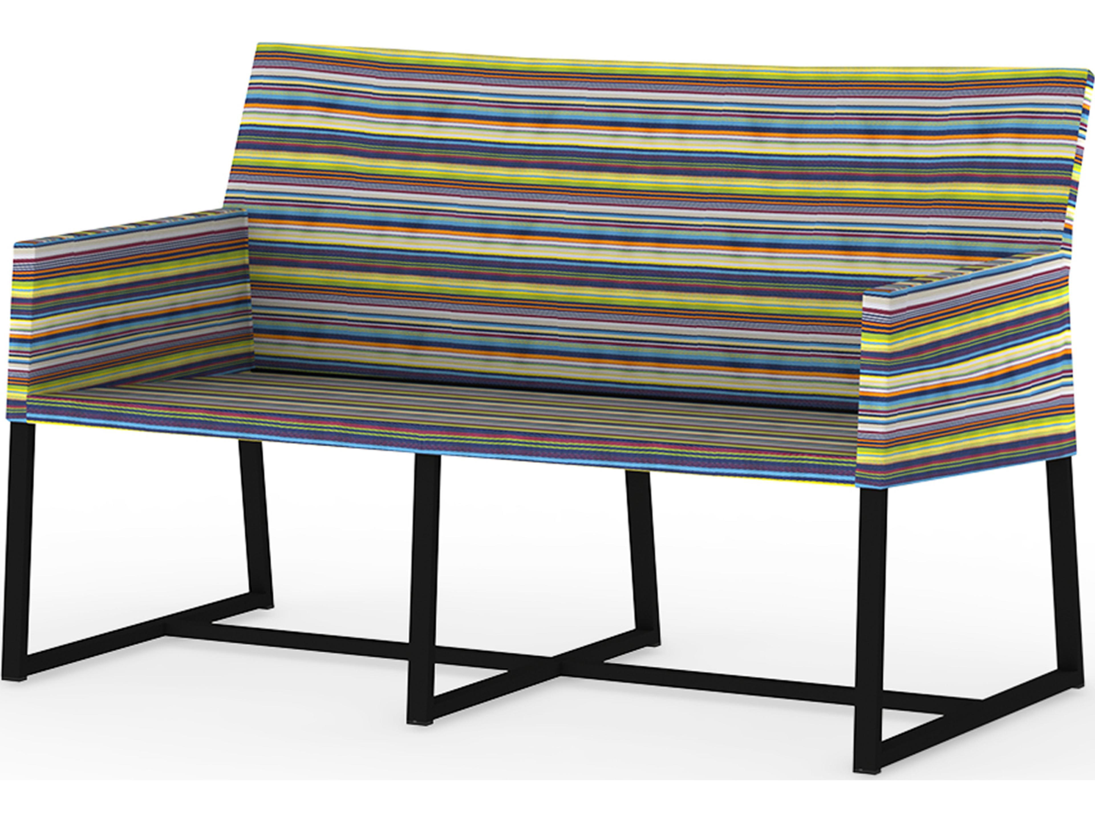 MamaGreen Stripe Aluminum Cushion Outdoor Patio Loveseat