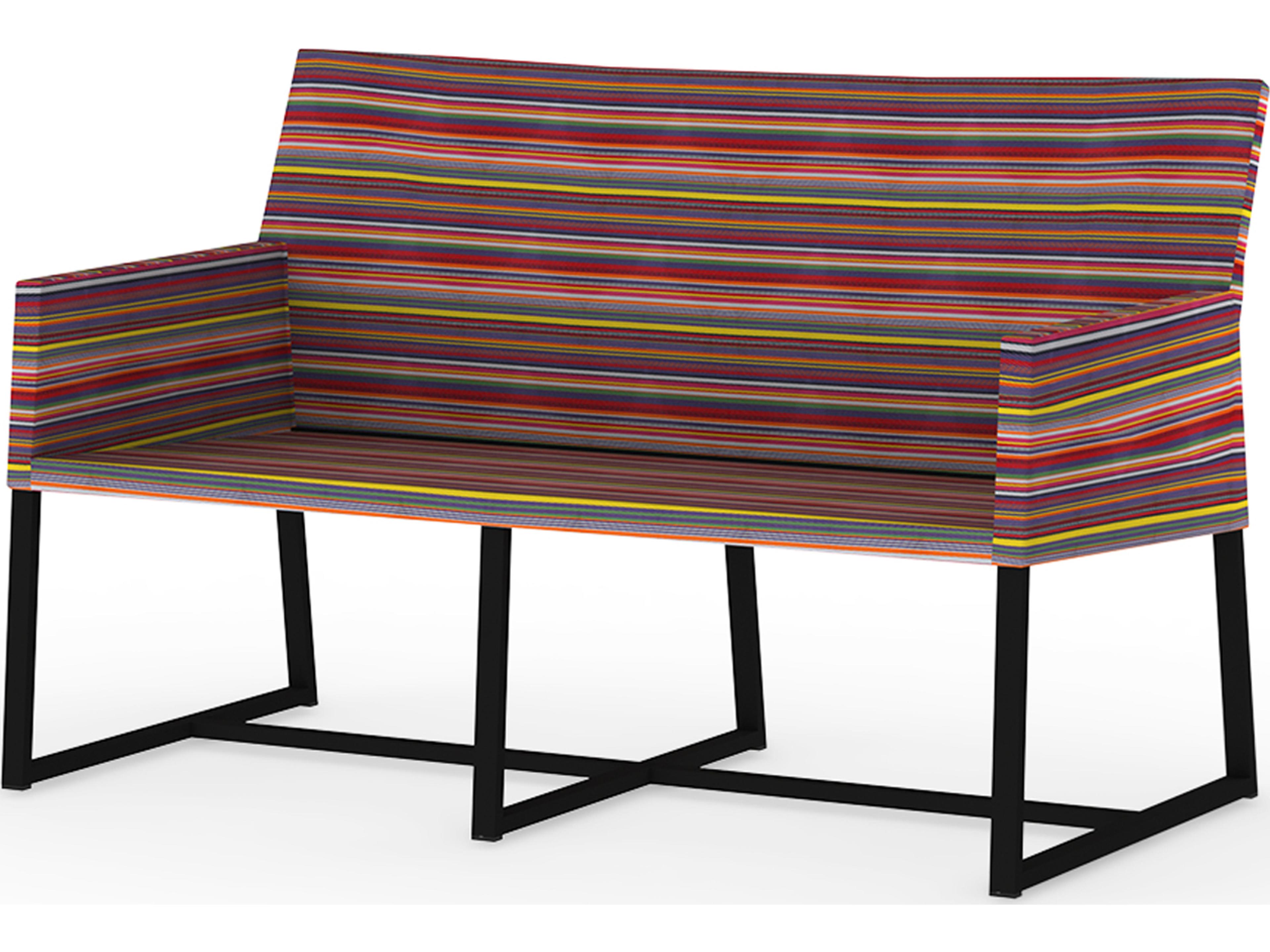 MamaGreen Stripe Aluminum Cushion Outdoor Patio Loveseat