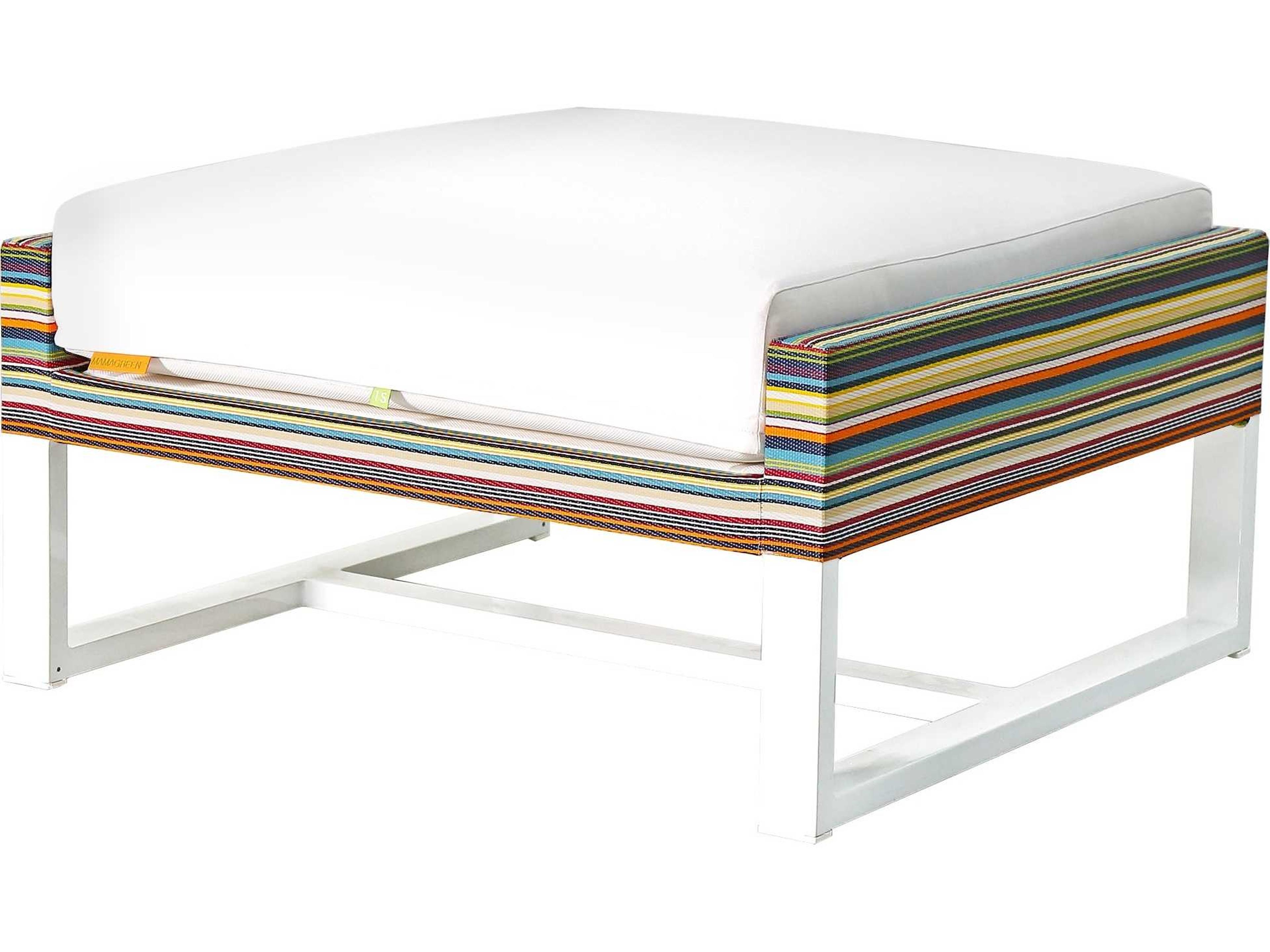 MamaGreen Stripe Aluminum Cushion Outdoor Ottoman