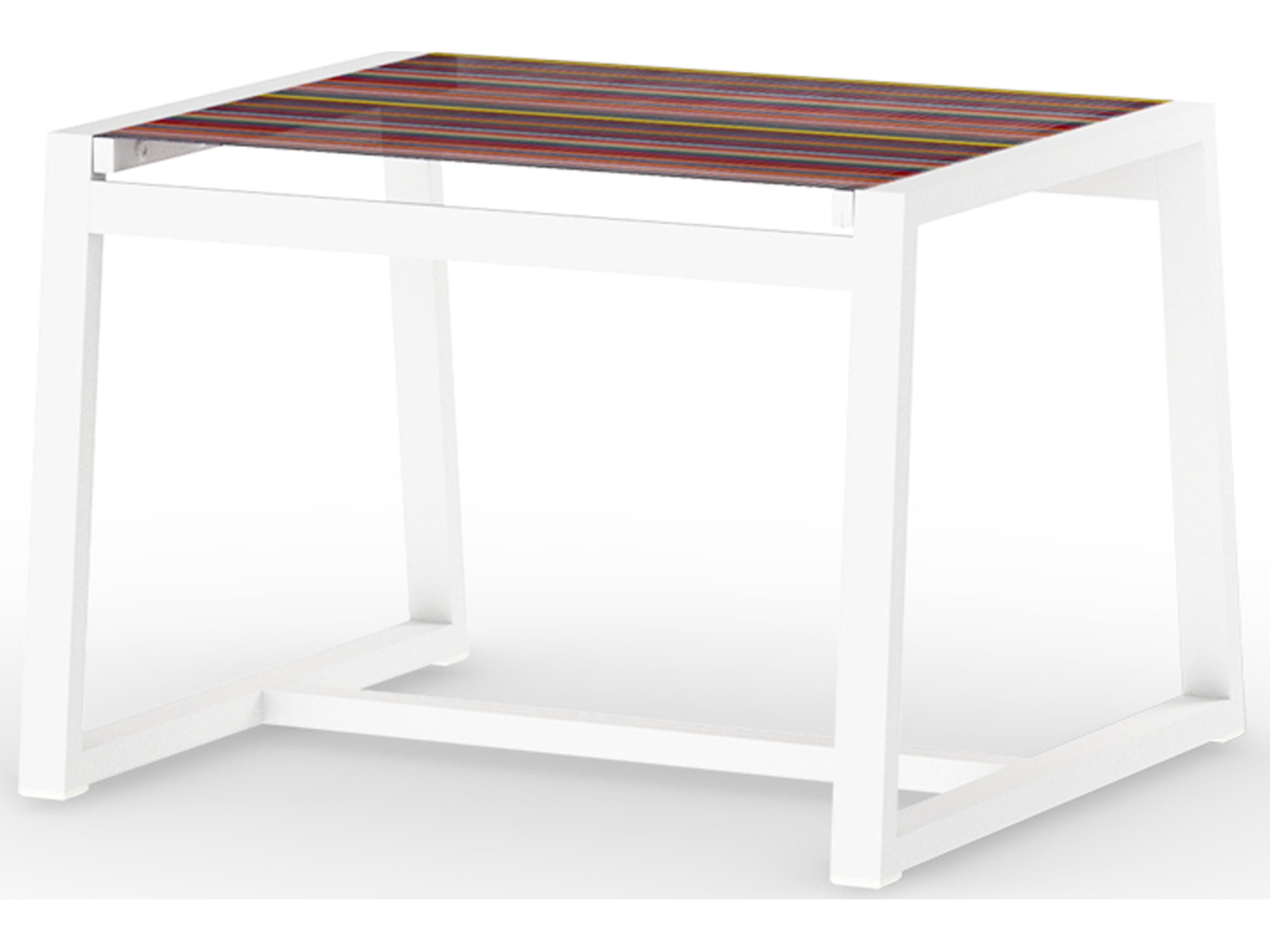 MamaGreen Stripe Aluminum Sling Outdoor Patio Ottoman